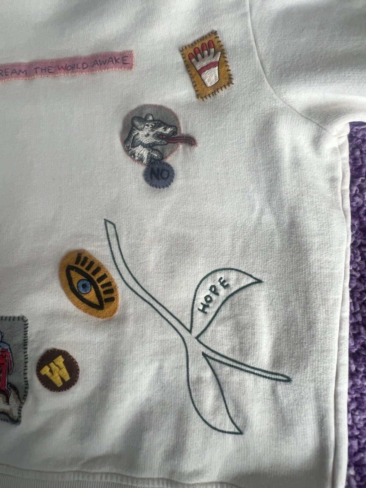 Walter Van Beirendonck Dream The World Awake Sweater With Appliques Size US L / EU 52-54 / 3 - 11 Thumbnail