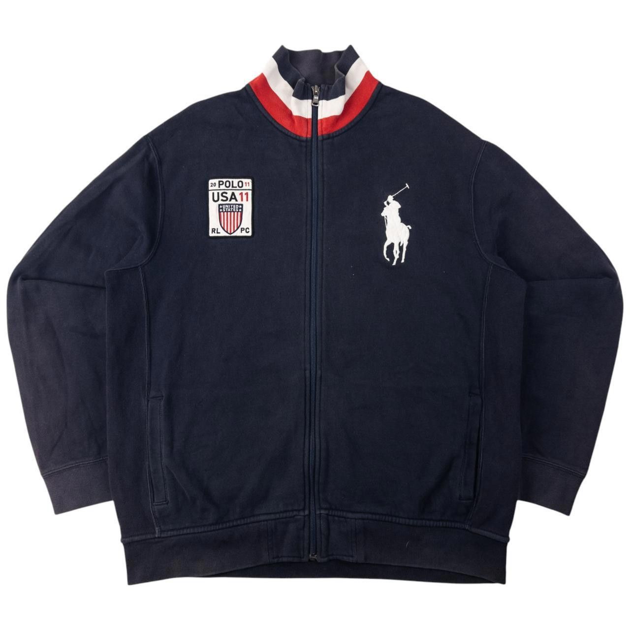 Vintage Polo Ralph Lauren USA Zip Up Sweatshirt Size XL