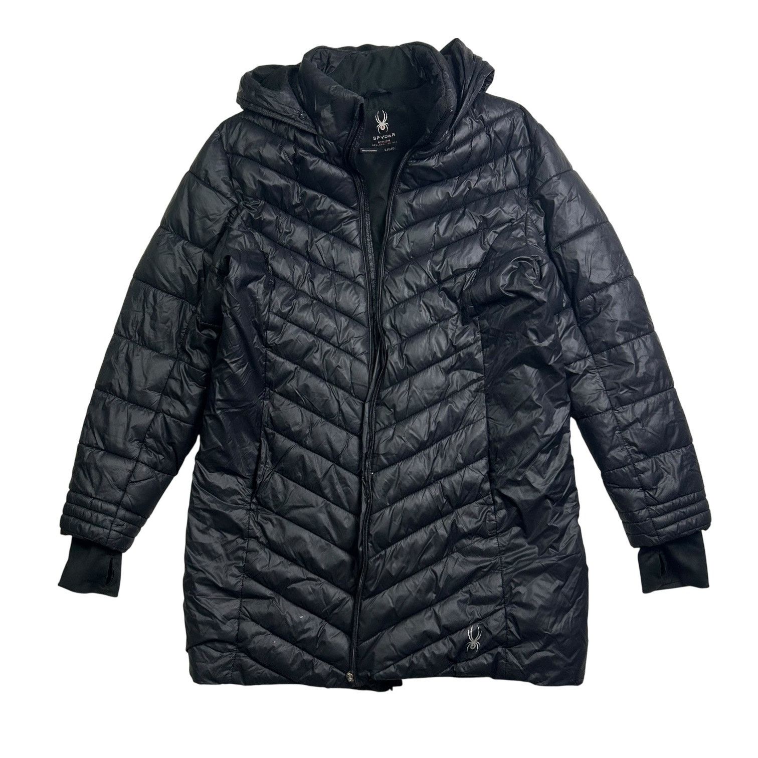 Spyder Spyder Women's Boundless Black Long Puffer Jacket Size L / US 10 / IT 46 - 1 Thumbnail