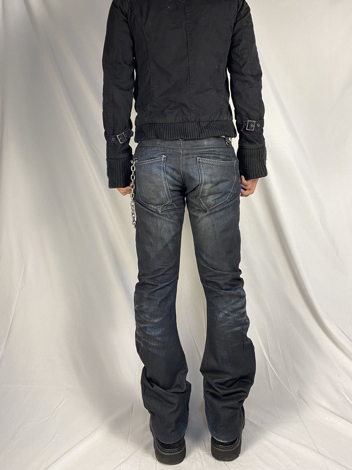 BUFFALO BOBS ✨ Archive Buffalo Bobs Curve Spiral Waxed Flared Punk Denim Size US 30 / EU 46 - 4 Thumbnail