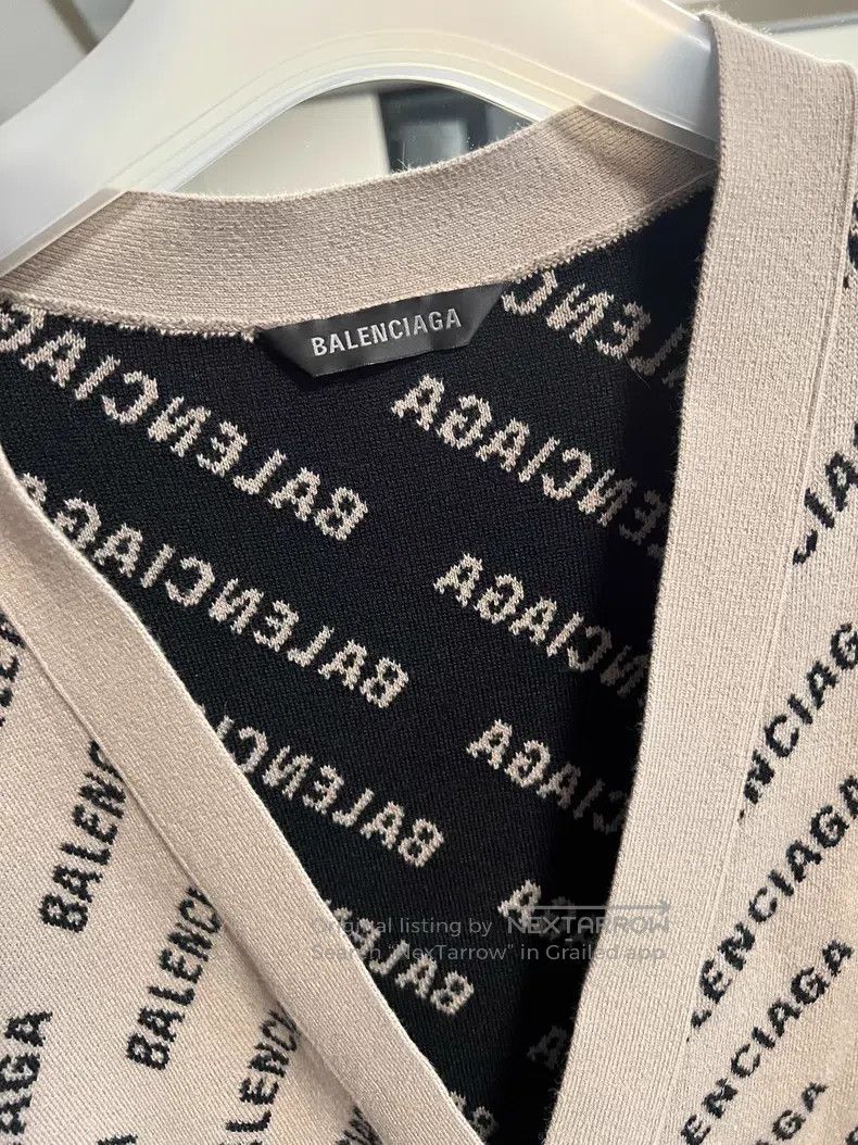 Balenciaga Balenciaga Double-Sided Letter Small Logo Knitted Jacket Size US M / EU 48-50 / 2 - 3 Thumbnail