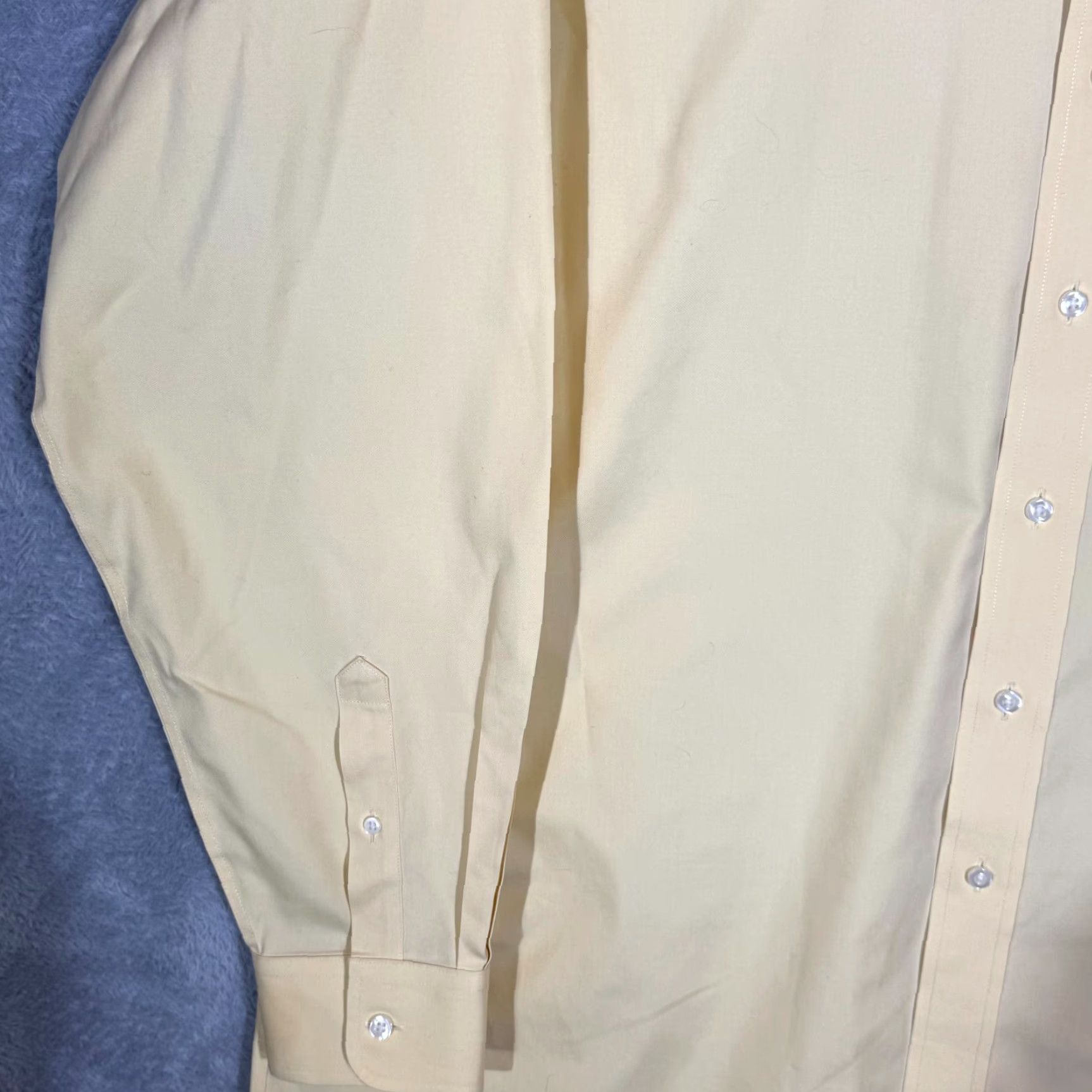 Vintage VINTAGE Gold Label Dress Shirt Mens 17.5 / 38 Yellow 100% Cotton Non-Iron Long Sleeve Size 48R - 3 Thumbnail