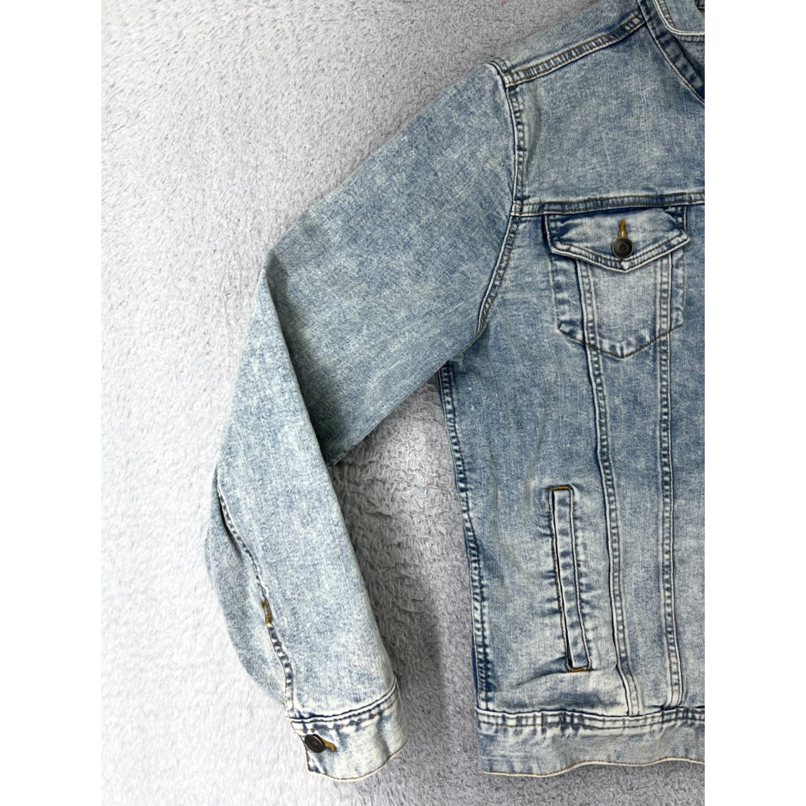 George VINTAGE George Denim Jacket Womens Large Trucker Cotton Blend Button Up Pockets 80s 90s Blue Mens Womens Clothing Jacket Size 36" / US 14 / IT 50 - 3 Thumbnail