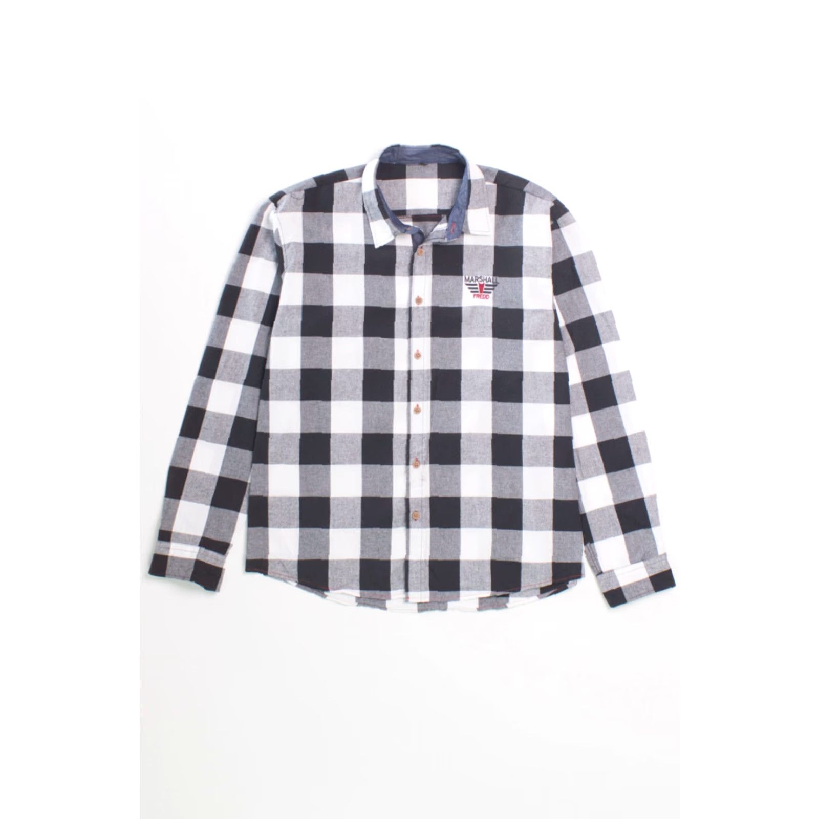 Vintage VINTAGE Marshall Fredd Flannel Shirt XX-Large Black & White Plaid Shirts Men's XX-Large Black & White Plaid Size US XXL / EU 58 / 5 - 3 Thumbnail