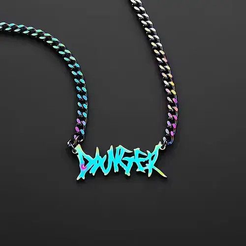 Jewelry DANGER Pendant Necklace Chain Size ONE SIZE - 3 Thumbnail