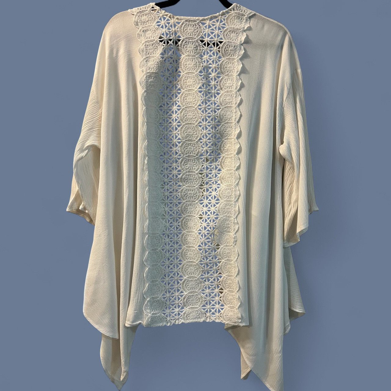 Other dee elle White Cotton Crochet Lace Kaftan Size ONE SIZE - 1 Thumbnail