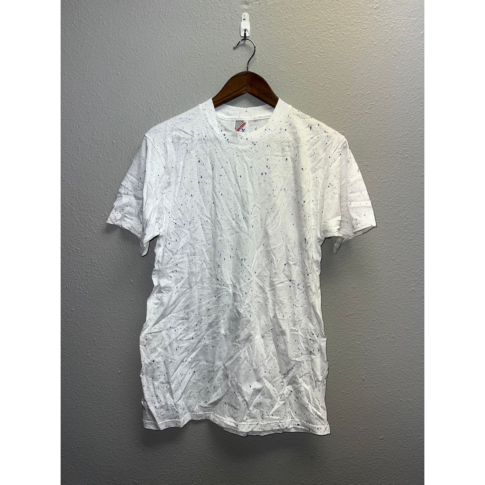 Jerzees 90s Vintage Jerzees White Paint Speckle Blank Shirt VTG M Size US M / EU 48-50 / 2 - 1 Thumbnail