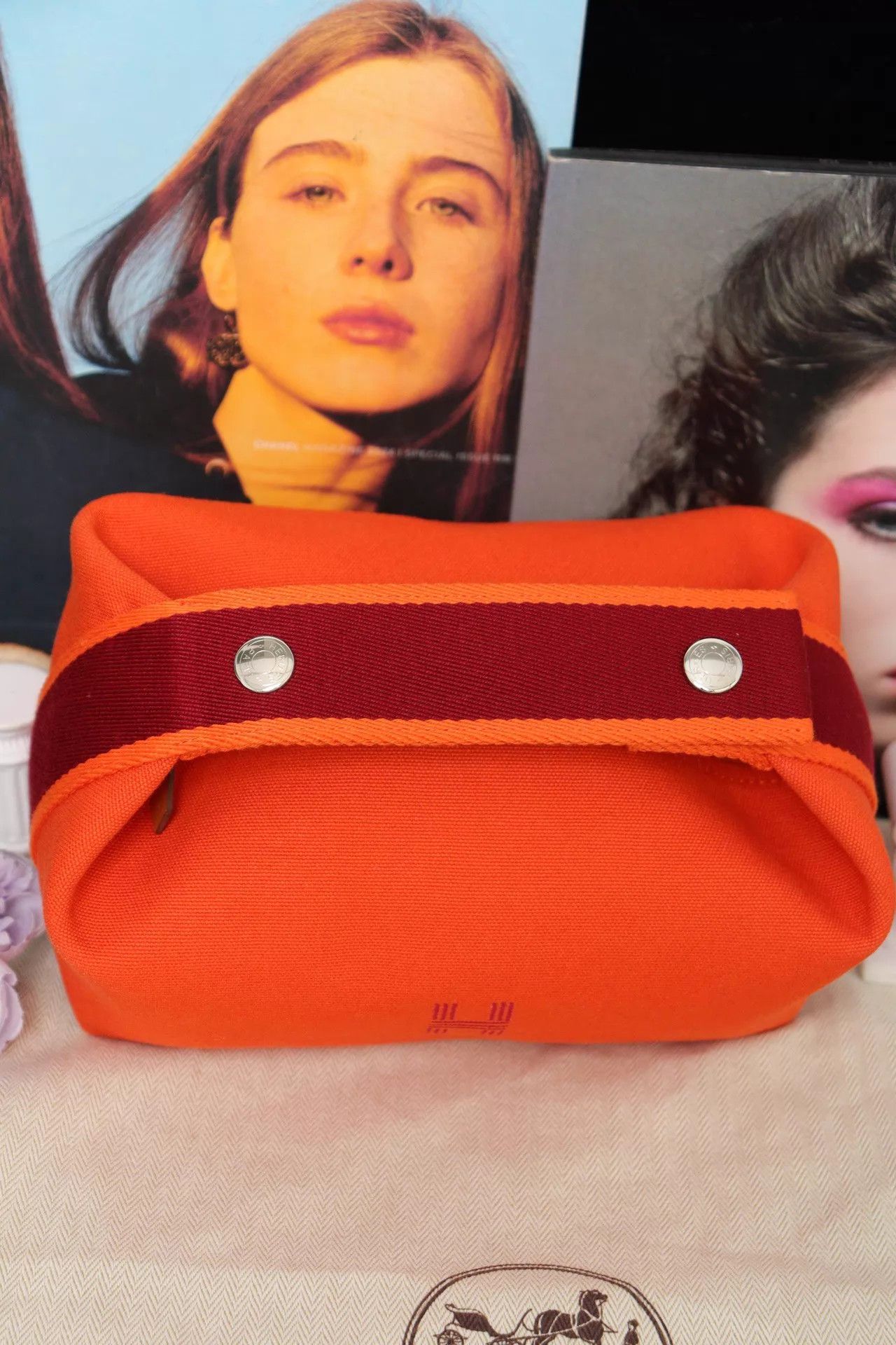 Hermes Hermès Lunch Box Bag Flame Orange 21x12x10 Dust Bag Size ONE SIZE - 6 Thumbnail