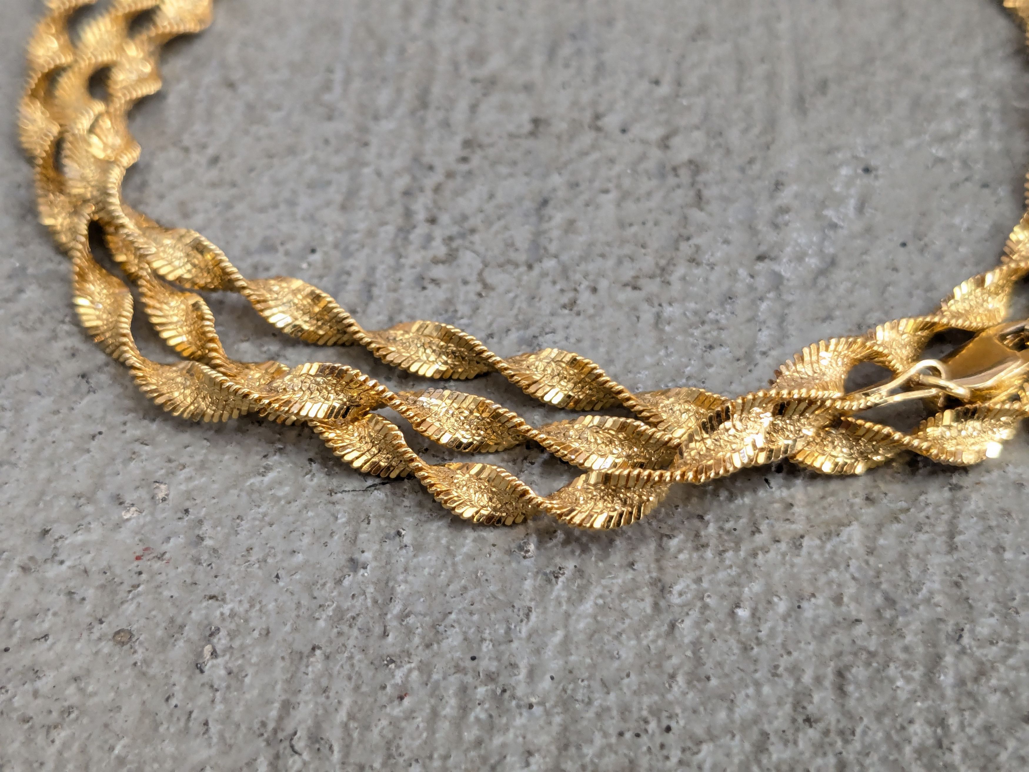 Sterling Silver Milor Sterling Silver Necklace Twist Herringbone Vermeil Size ONE SIZE - 2 Thumbnail