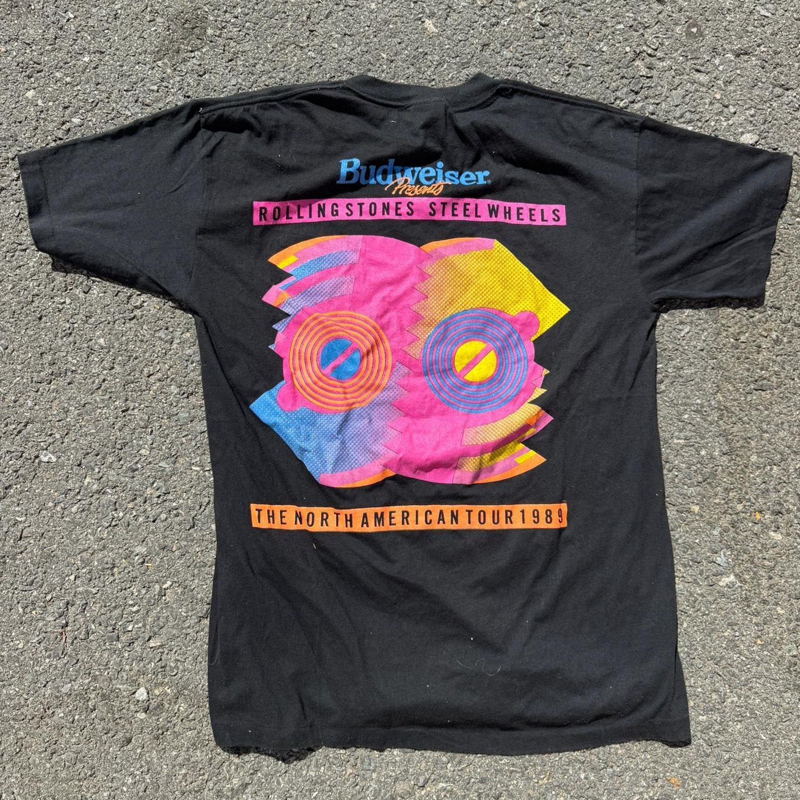 Vintage Vtg Rolling Stones North American Tour 1989 T-Shirt Size XL Size US XL / EU 56 / 4 - 3 Thumbnail