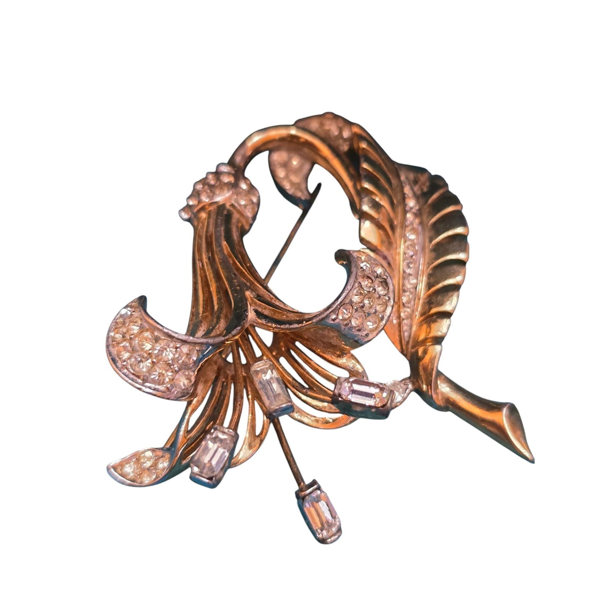 Vintage Stunning Boucher 3089 Lilly Flower Brooch (A6543) Size ONE SIZE - 4 Thumbnail
