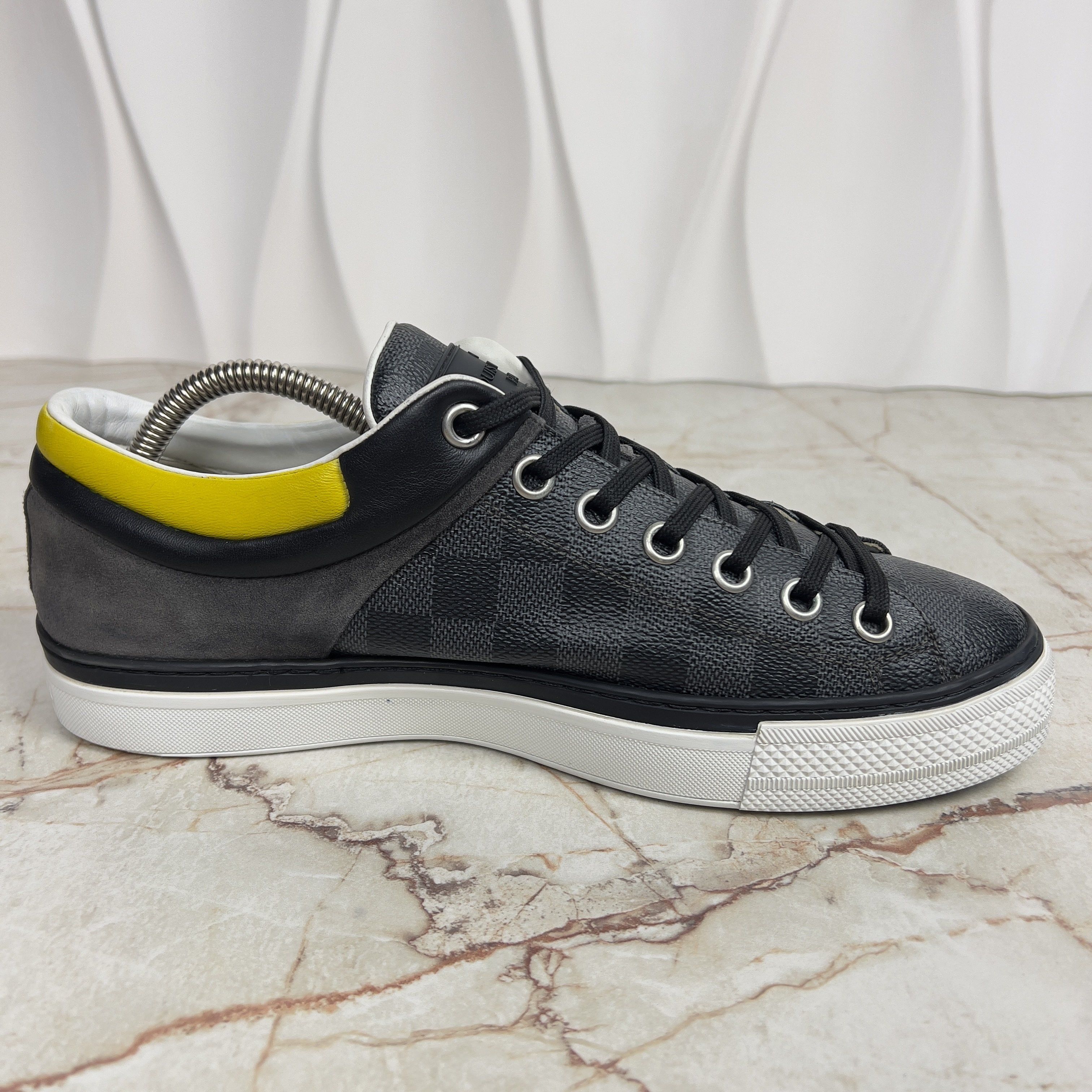 Gucci Twister Trainers Gray Damier Suede Canvas Leather Size US 8 / EU 41 - 5 Thumbnail