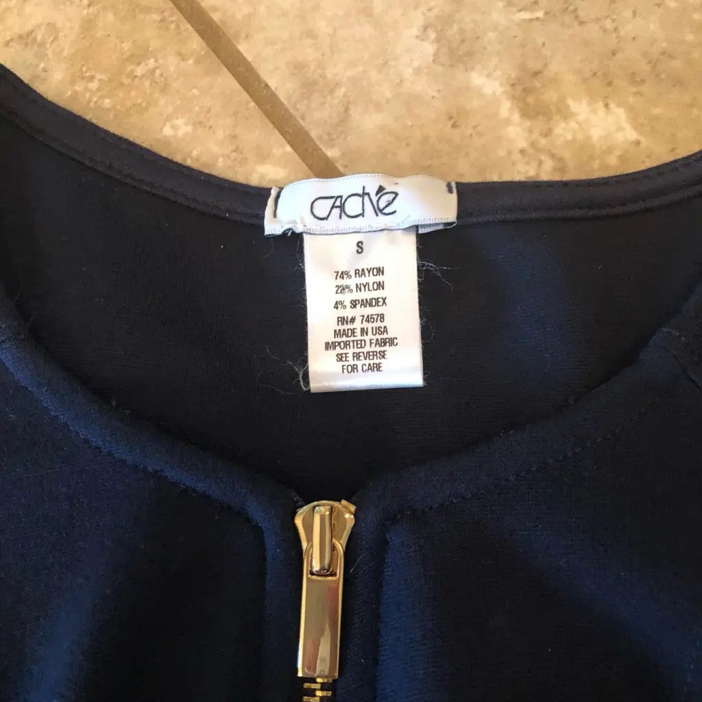 Other CACHÉ Black Sleeveless Mini Dress with Gold Zip Size S / US 4 / IT 40 - 2 Thumbnail