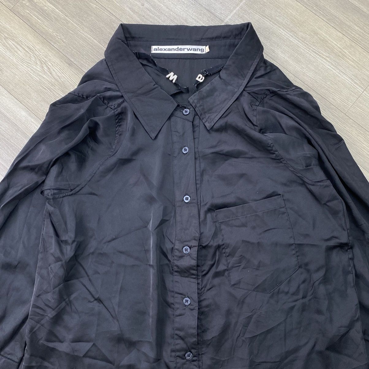 Alexander Wang Vintage Alexander Wang Silk Luxury Black Button Up Shirt Size M / US 6-8 / IT 42-44 - 2 Thumbnail
