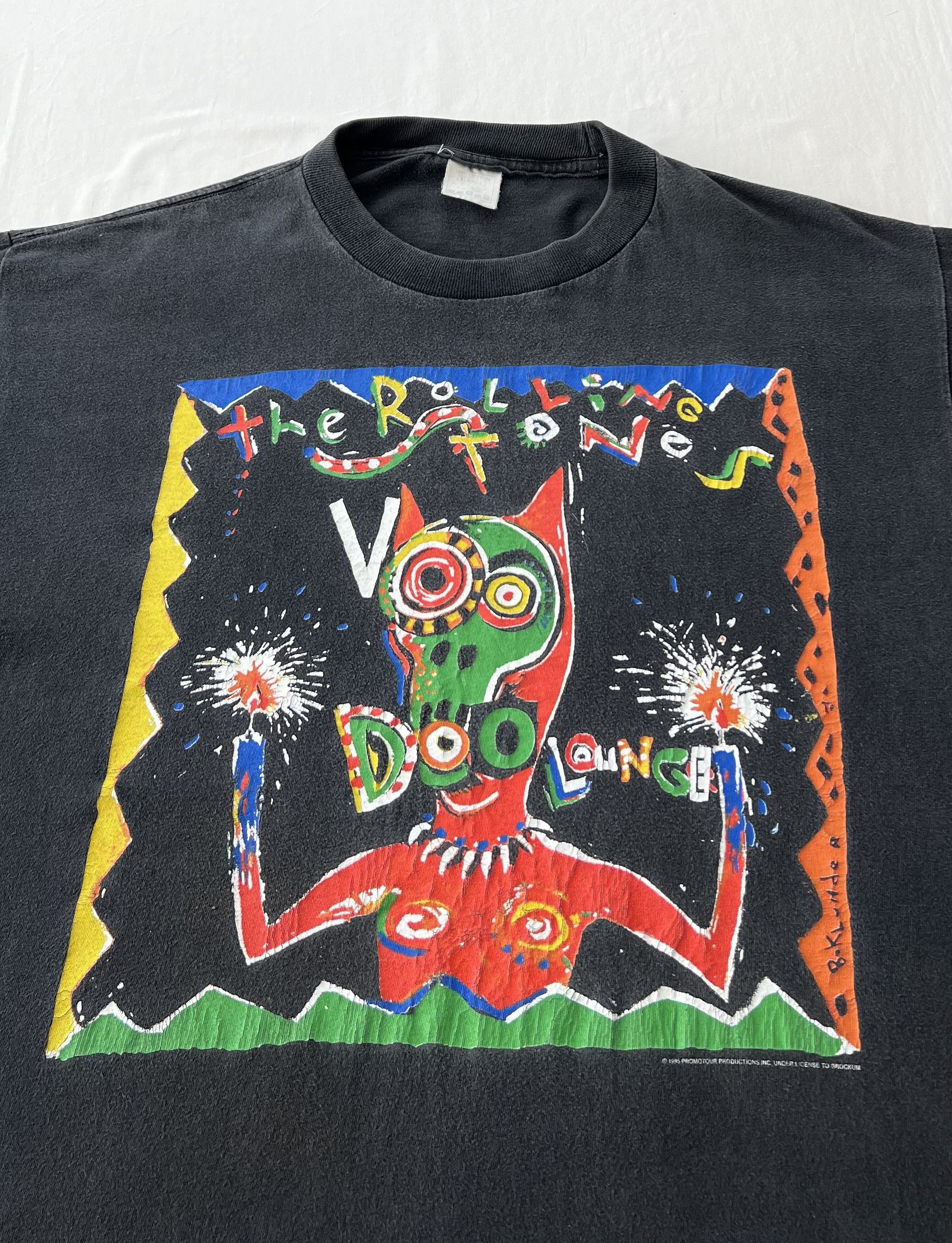 Band Tees Vintage 1995 The Rolling Stones Voodoo Lounge Black T-shirt Size US XL / EU 56 / 4 - 5 Thumbnail