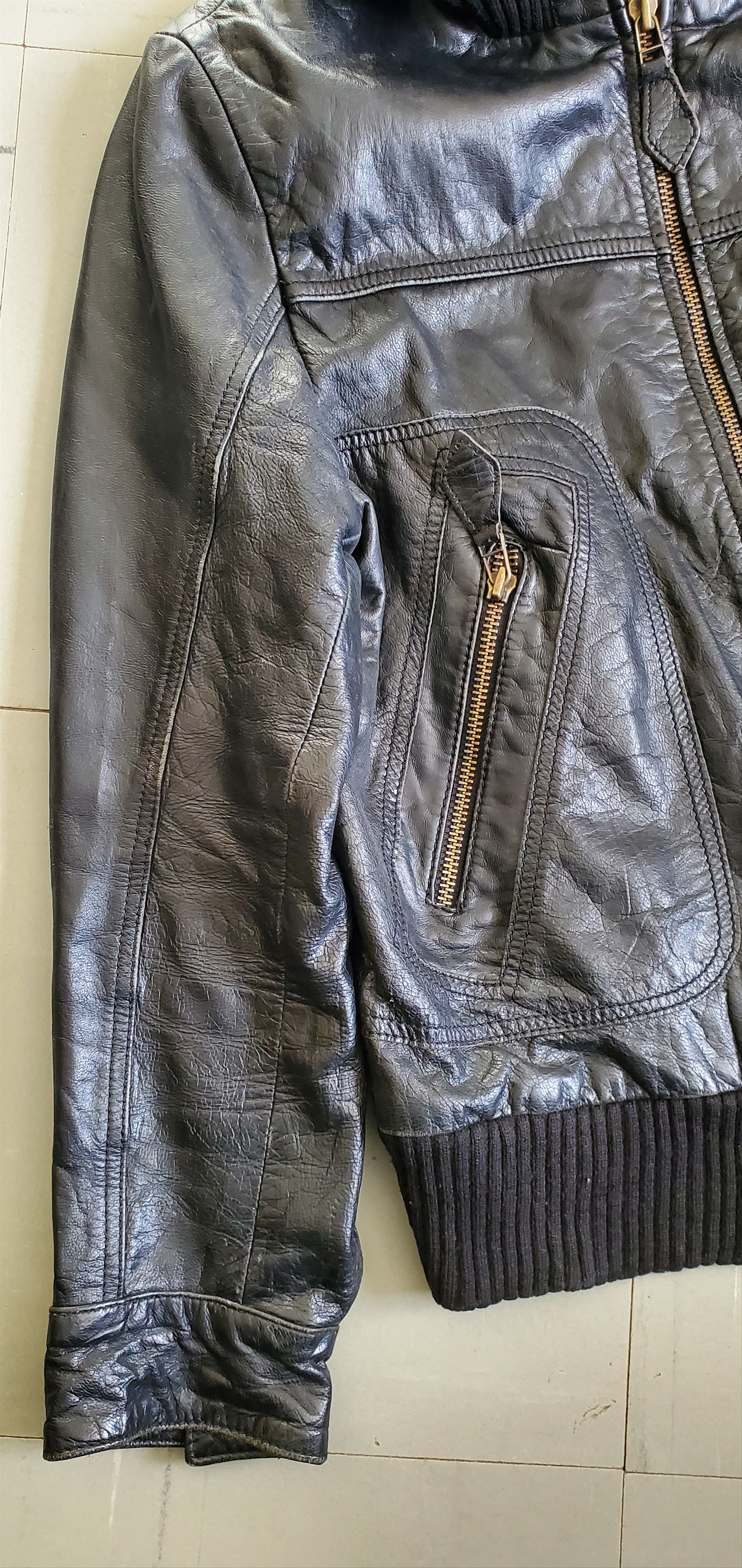 Belstaff BELSTAFF Black Leather Biker Jacket Size S / US 4 / IT 40 - 2 Thumbnail