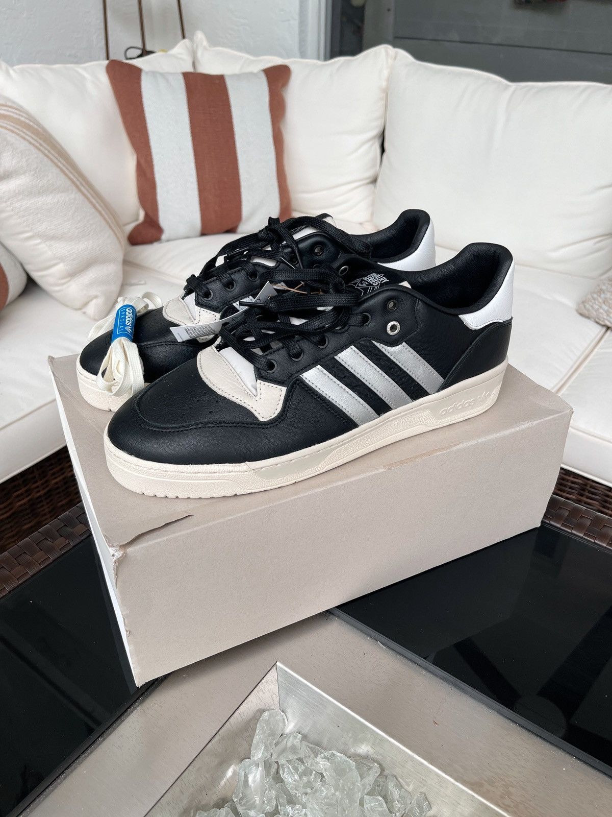 Adidas Adidas Rivalry Low Consortium Black Silver Mettalic Size US 12.5 / EU 45-46 - 1 Thumbnail