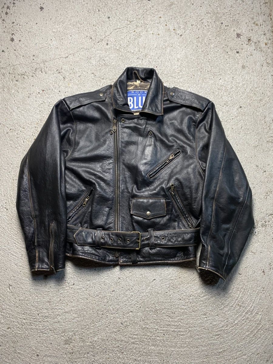 Other Leather jacket bomber avant garde archive rock n blue black Size US M / EU 48-50 / 2 - 3 Thumbnail