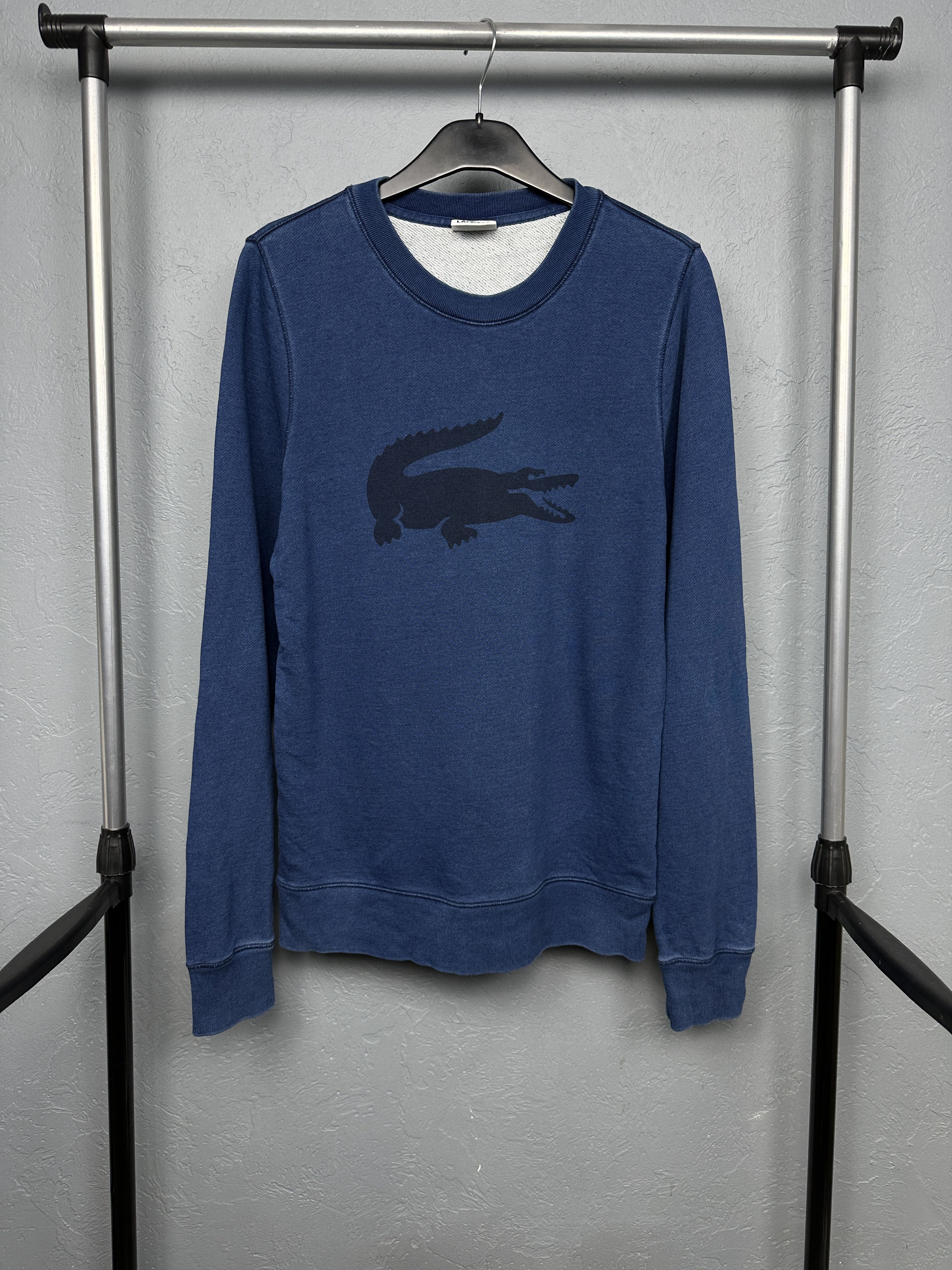 Lacoste Lacoste Mens Crew Neck Washed Cotton Sweatshirt Size US S / EU 44-46 / 1 - 1 Thumbnail