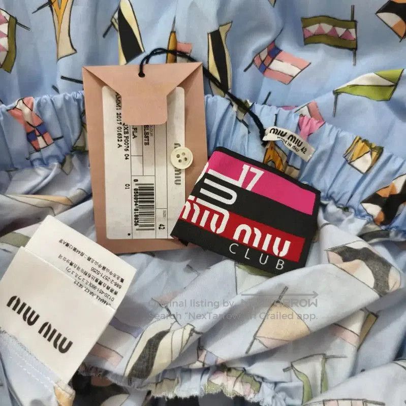 Miu Miu Miu Miu Light Blue Cotton Summer Dress . Size L / US 10 / IT 46 - 7 Thumbnail