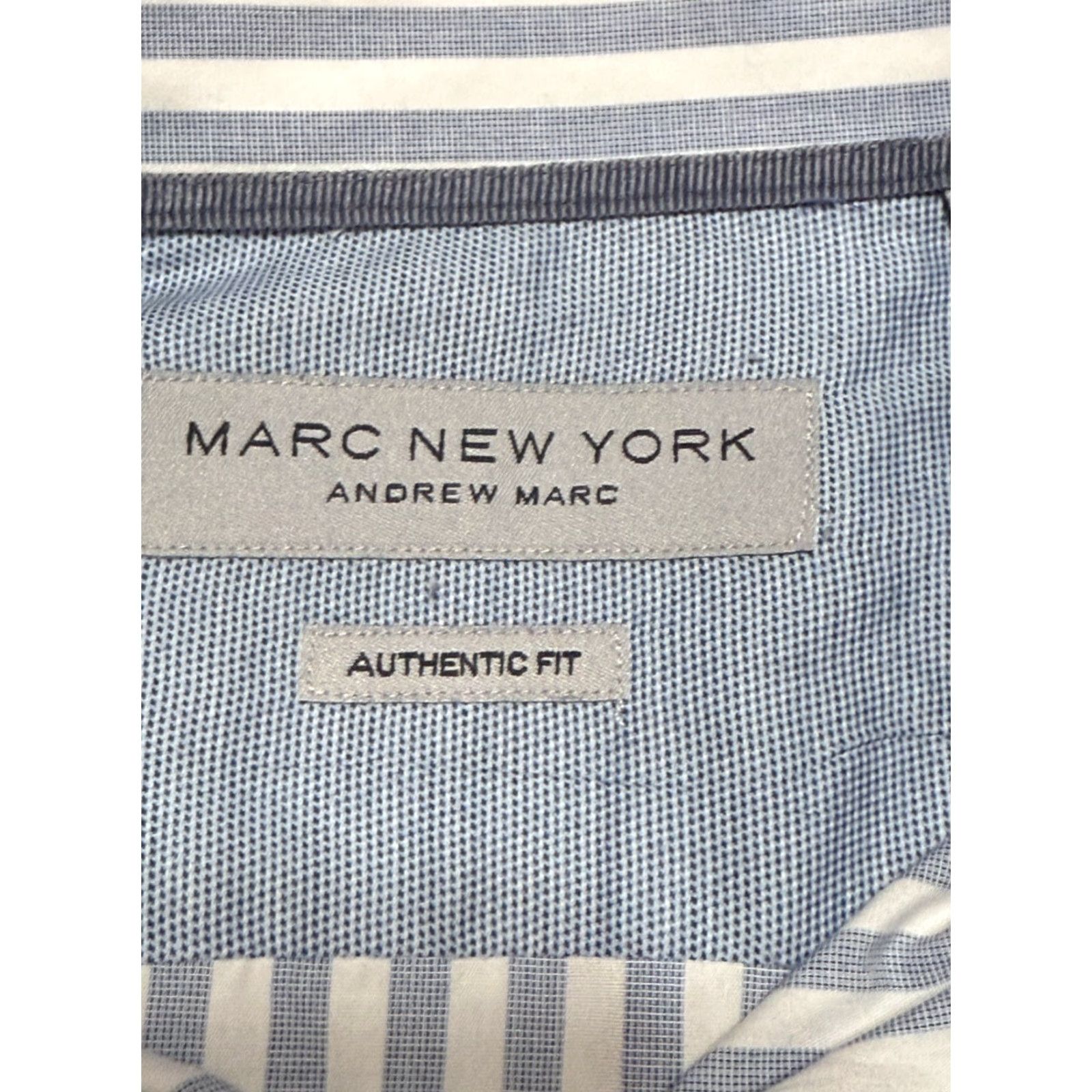 Vintage Marc New York Shirt Mens 15 32/33 Blue White Striped Button Up Authentic Fit Shirt Mens Regular Blue Striped 15 32/33 Button-Up Mens Size US M / EU 48-50 / 2 - 5 Thumbnail