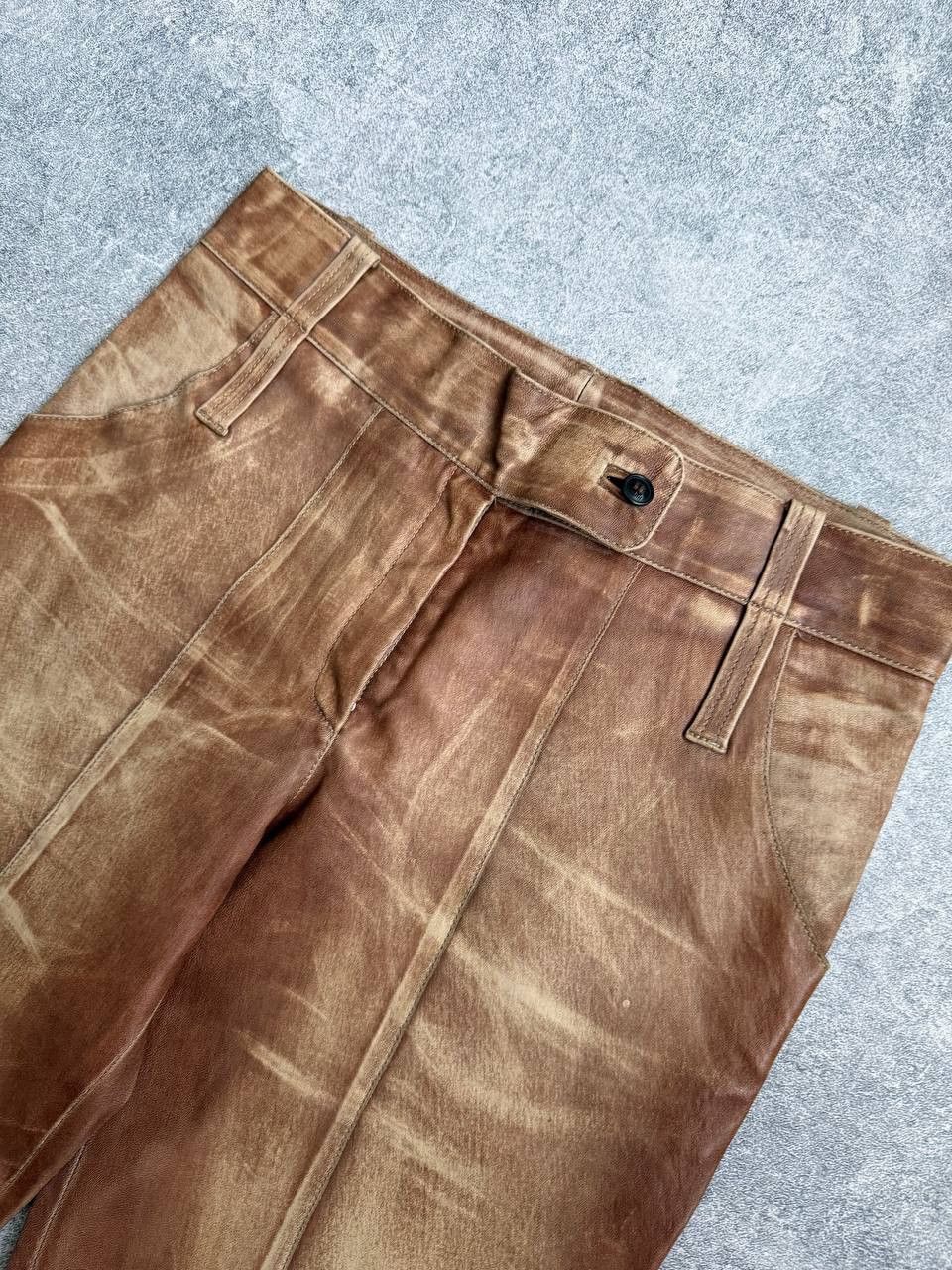 Jitrois Jean Claude Jitrois Brown Leather Pants size 38 Size 38" / US 16 / IT 52 - 6 Thumbnail