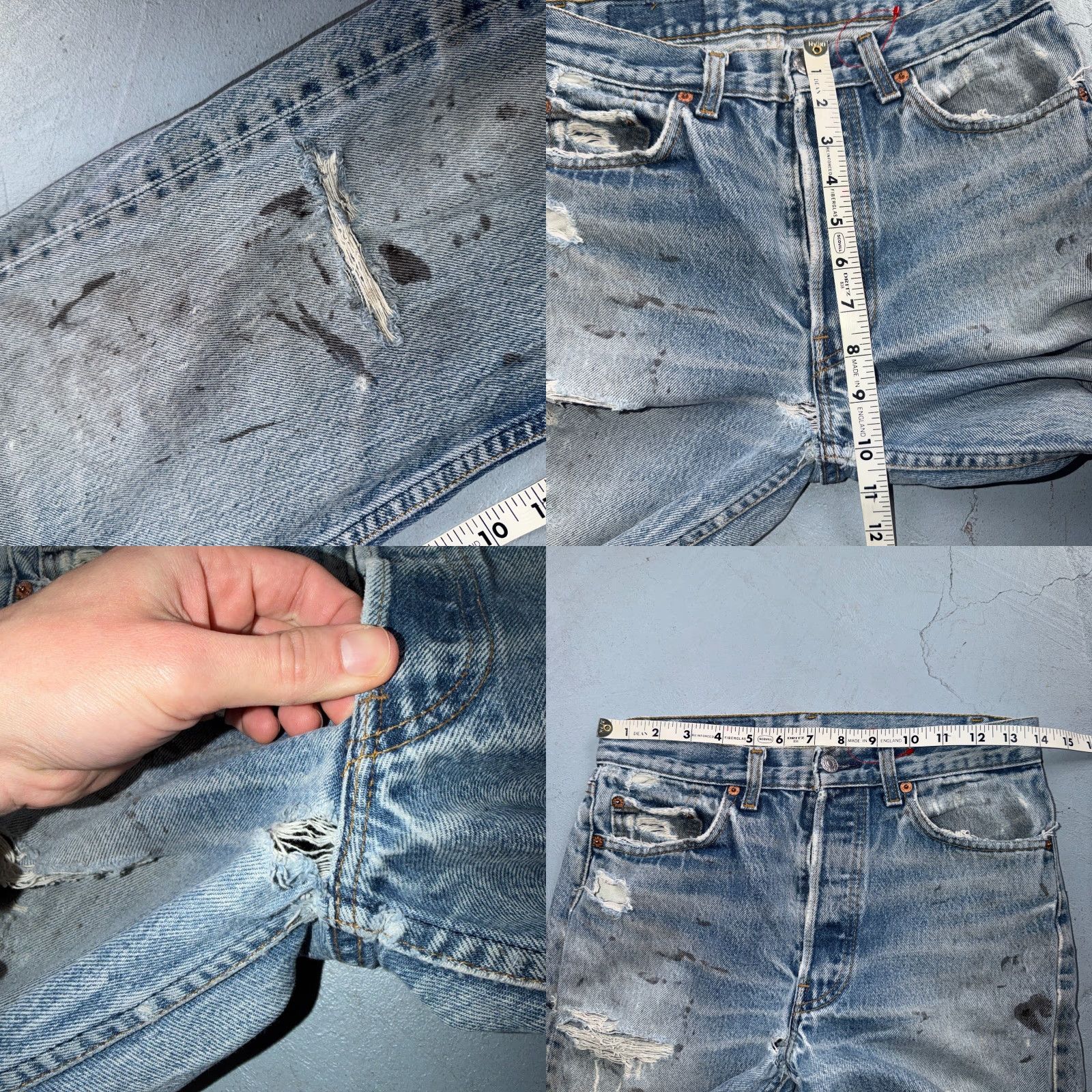 Levi's VINTAGE Levi's 501 Jeans Men USA 90s Light Blue 29x32 Straight Classic 5-Pocket Denim Cotton Size US 29 - 8 Thumbnail