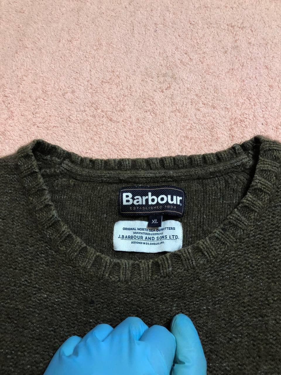 Barbour BARBOUR Dark Green Knit Crewneck Pullover Sweater Size US XL / EU 56 / 4 - 6 Thumbnail
