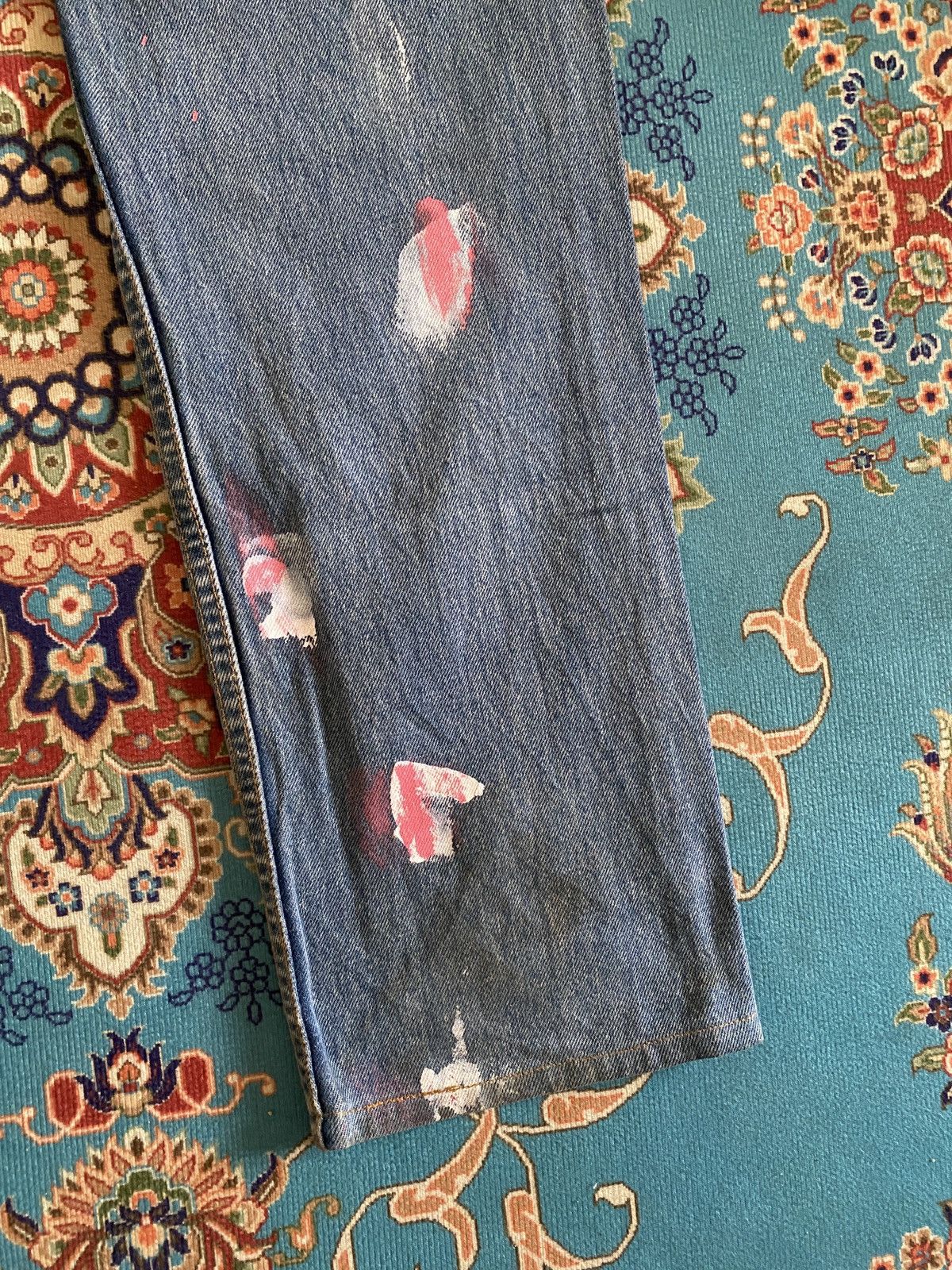 Levi's × Vintage Vintage 90s Levi’s 505 Distressed Splatter Design Denim Size US 31 - 9 Thumbnail