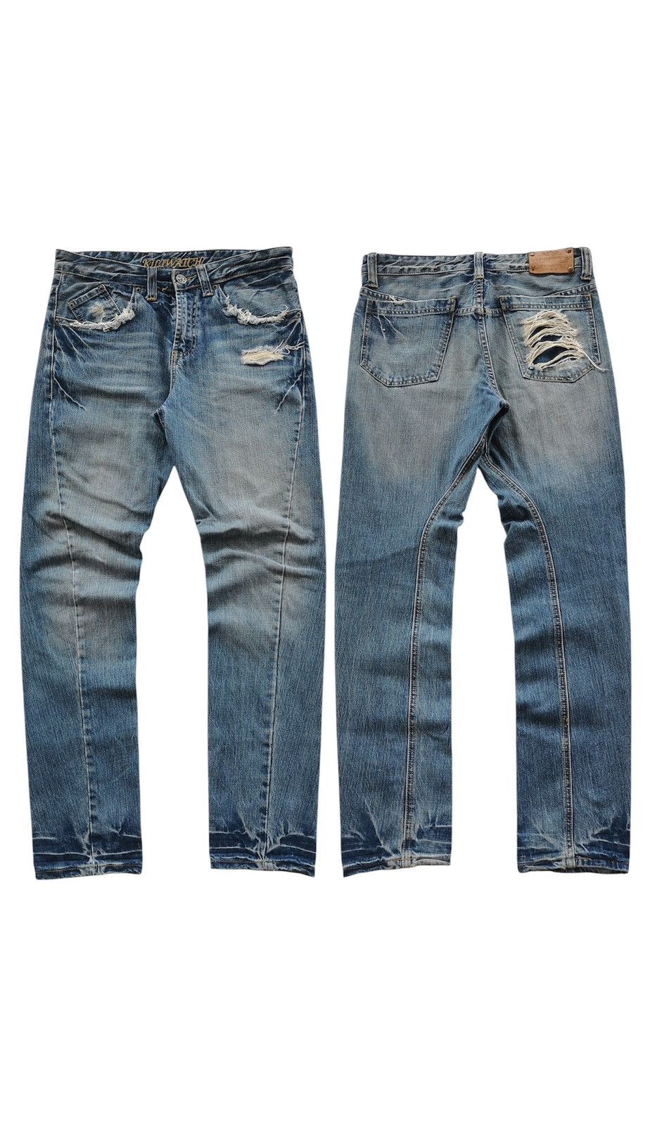 Japanese Brand Kiliwatch Japan Twist Leg Distressed Denim Jeans Size US 32 / EU 48 - 2 Thumbnail
