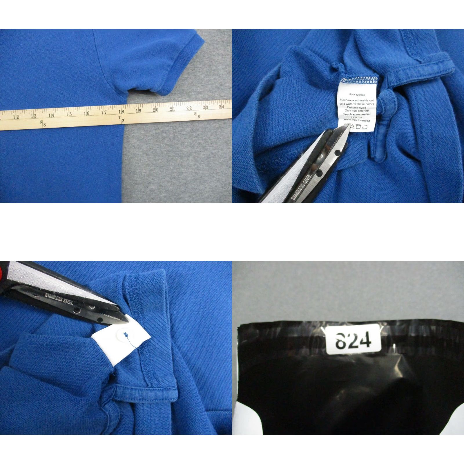 Psycho Bunny Psycho Bunny Shirt XXS Mens Blue Classic Textured Cotton Golf Polo Size US XXS / EU 40 - 8 Thumbnail