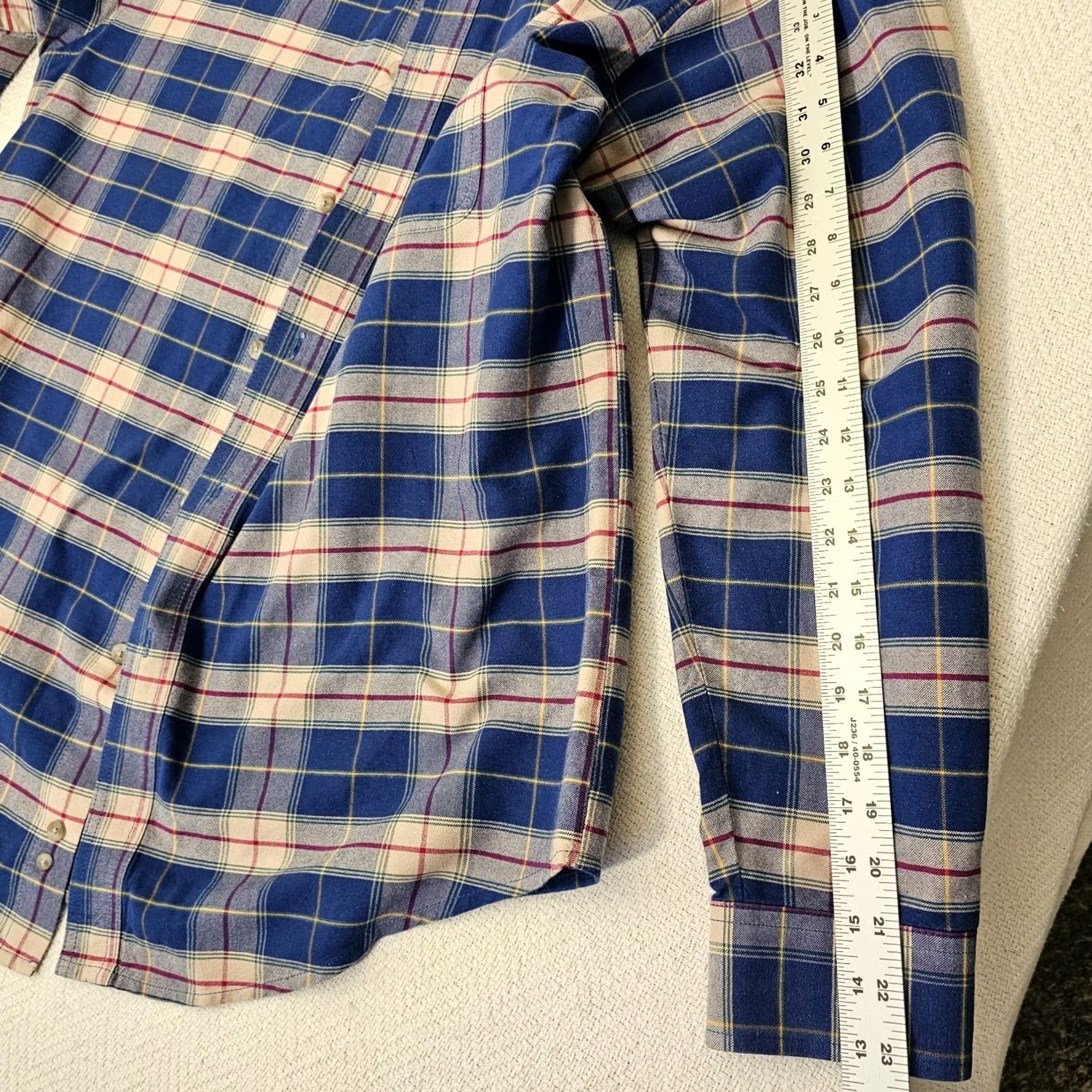Wrangler Wrangler Twenty X Button-Up Shirt Mens Blue Plaid Western Casual Cotton Long Sleeve Shirt Size US M / EU 48-50 / 2 - 7 Thumbnail