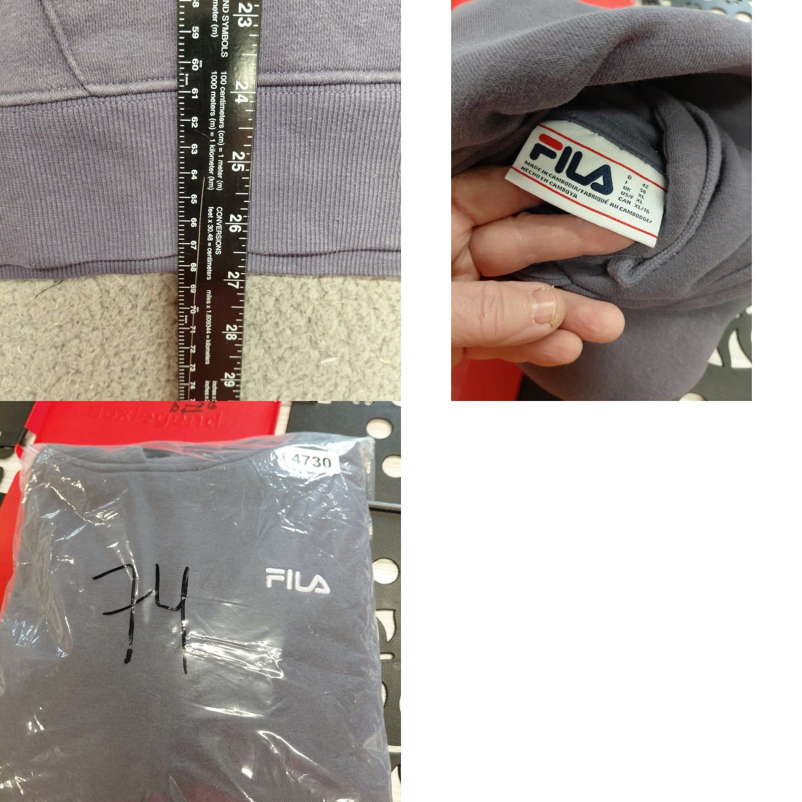 Fila Fila Hoodie Men's XL Purple Pullover Sweatshirt Long Sleeve Casual Classic Size US XL / EU 56 / 4 - 9 Thumbnail