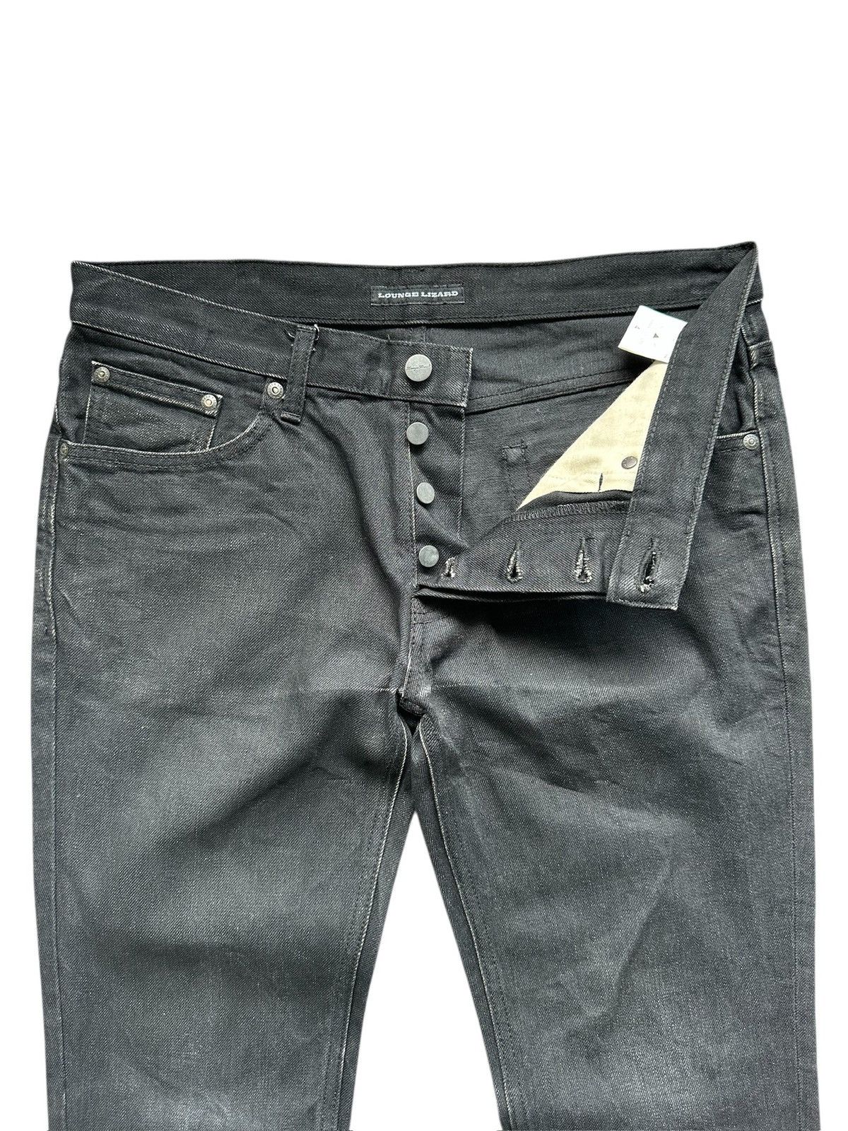 BUFFALO BOBS Archive 00's Lounge Lizard coated black denim Size US 33 - 5 Thumbnail