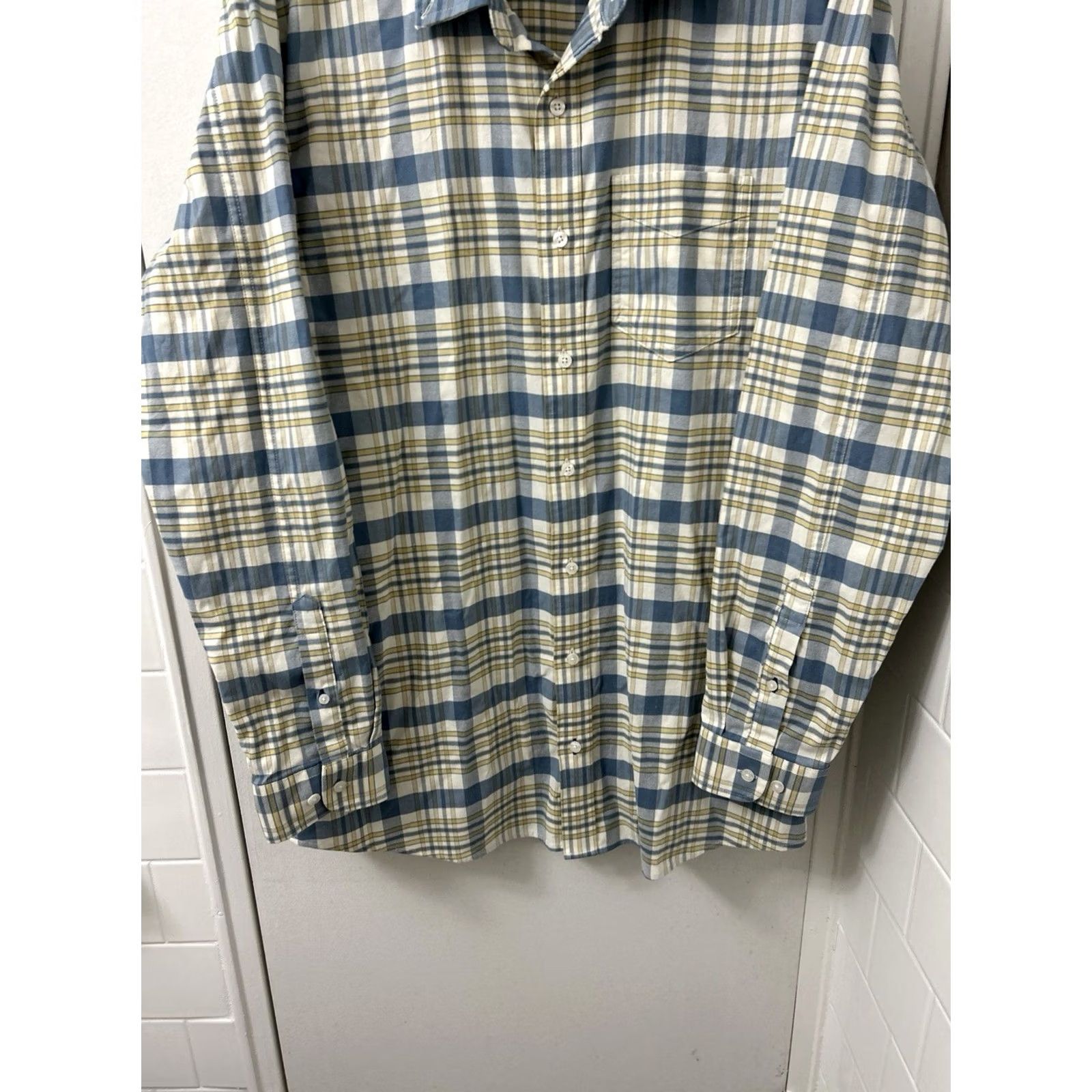 Vintage LL Bean Comfort Stretch Oxford Shirt Mens L Tall Blue Plaid Traditional Button-Up Size US L / EU 52-54 / 3 - 3 Thumbnail