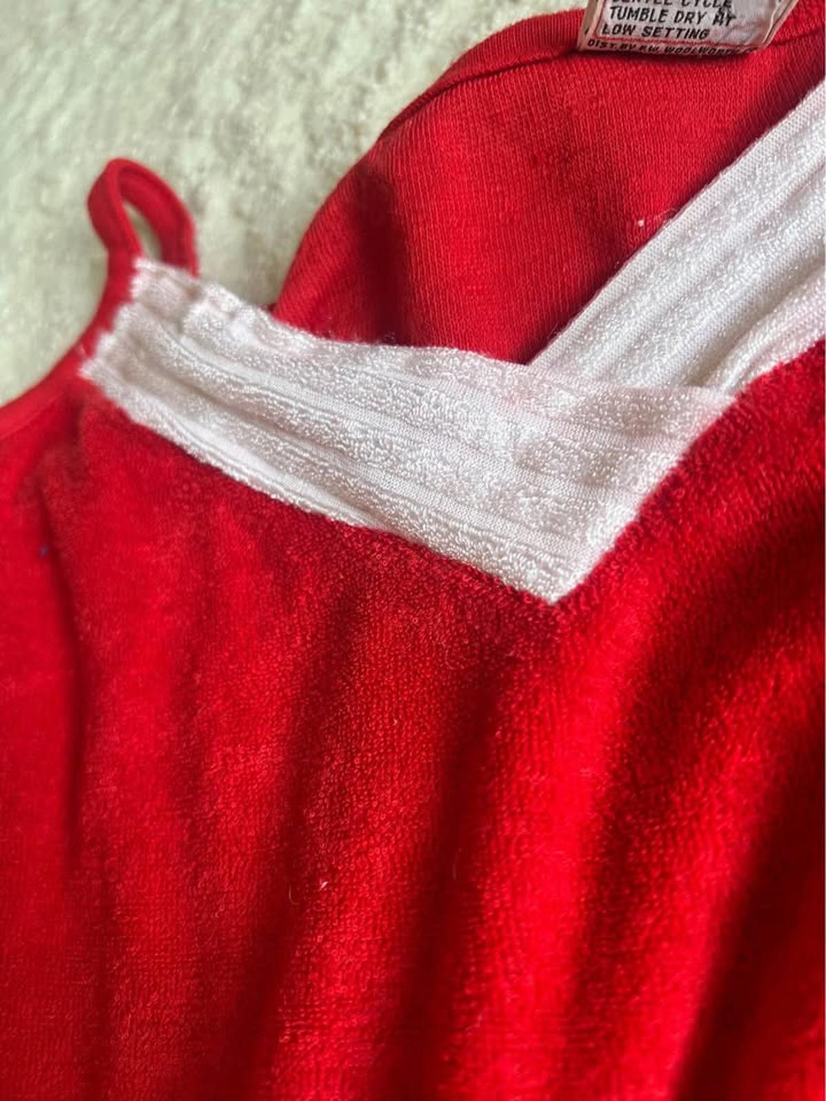 Designer Vintage 70s Woolco Red Terrycloth Tank–Made in Singapore (L) Size L / US 10 / IT 46 - 4 Thumbnail