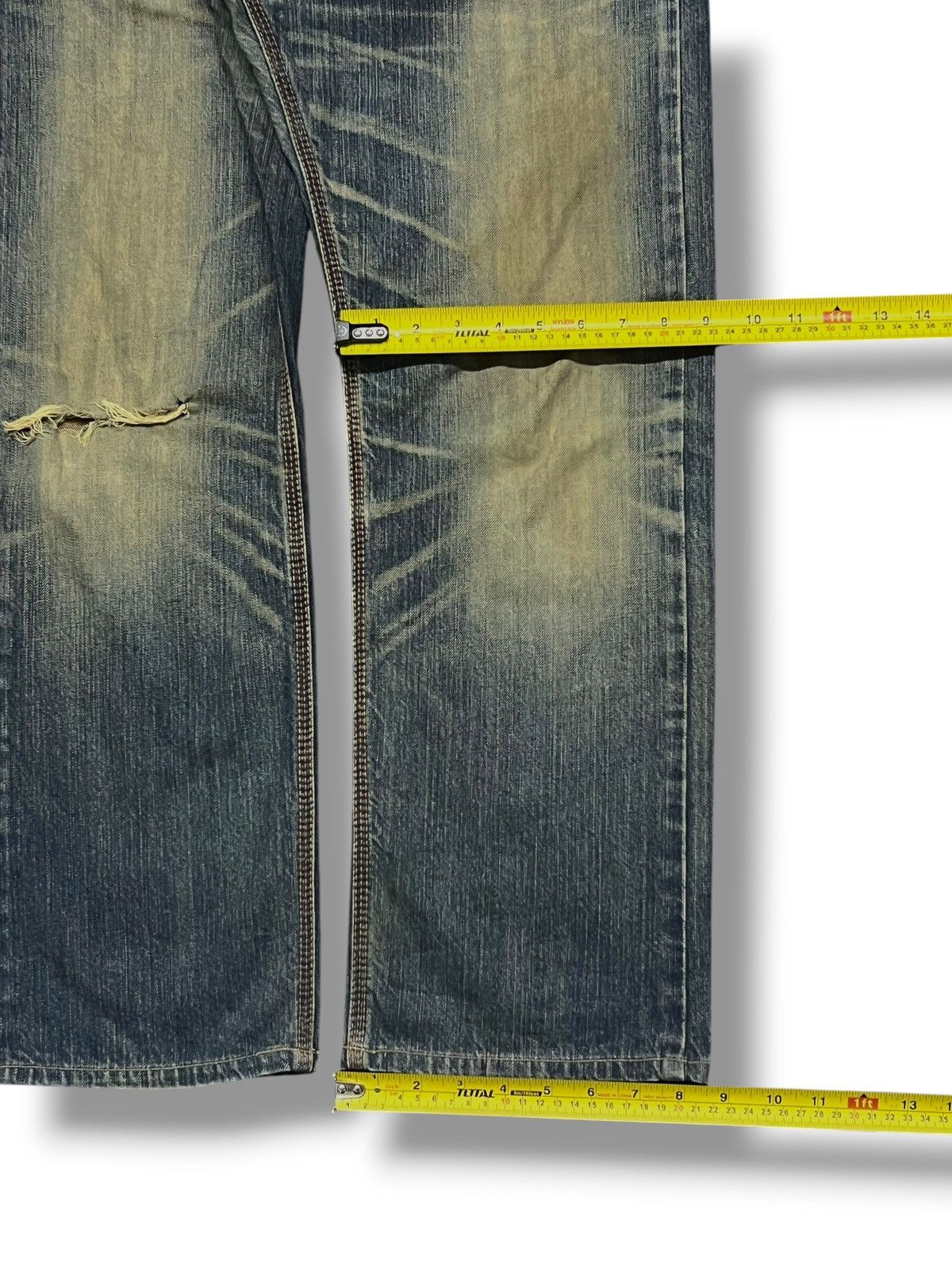 Edwin Loose Vintage Edwin 403XVS - Faded Mud Wash,Distressed Denim Size US 35 - 17 Thumbnail