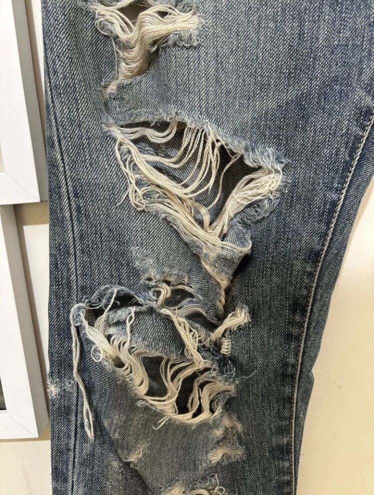 Saint Laurent Paris × Yves Saint Laurent Saint Laurent slp13fwD02 Year Old Corroded and Damaged Jeans Size US 31 - 2 Thumbnail