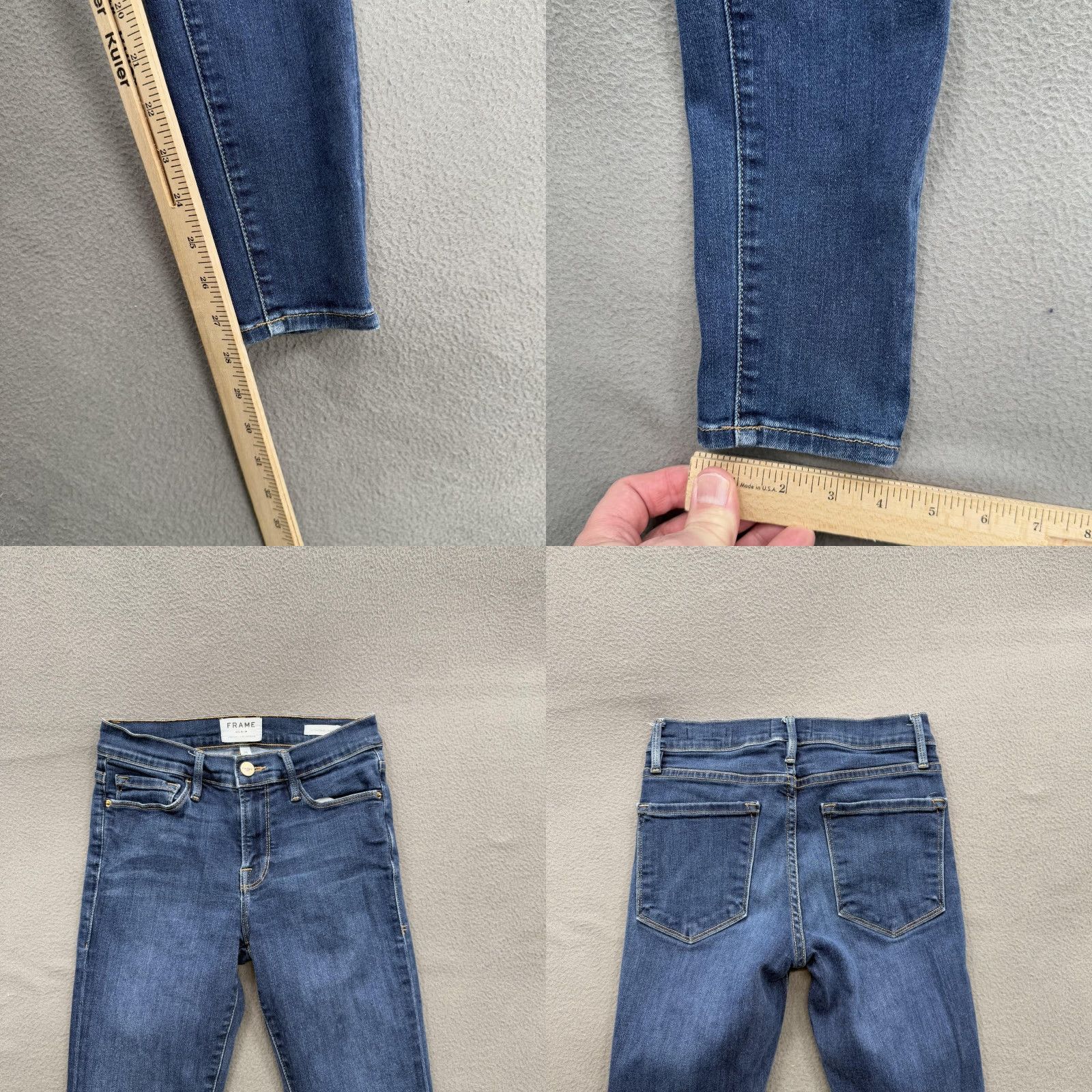 Frame FRAME Denim Jeans Womens 26 Le Skinny de Jeanne Queens Way Blue Stretch Jeans Slim 5-Pocket Zip Fly Size 26" / US 2 / IT 38 - 8 Thumbnail