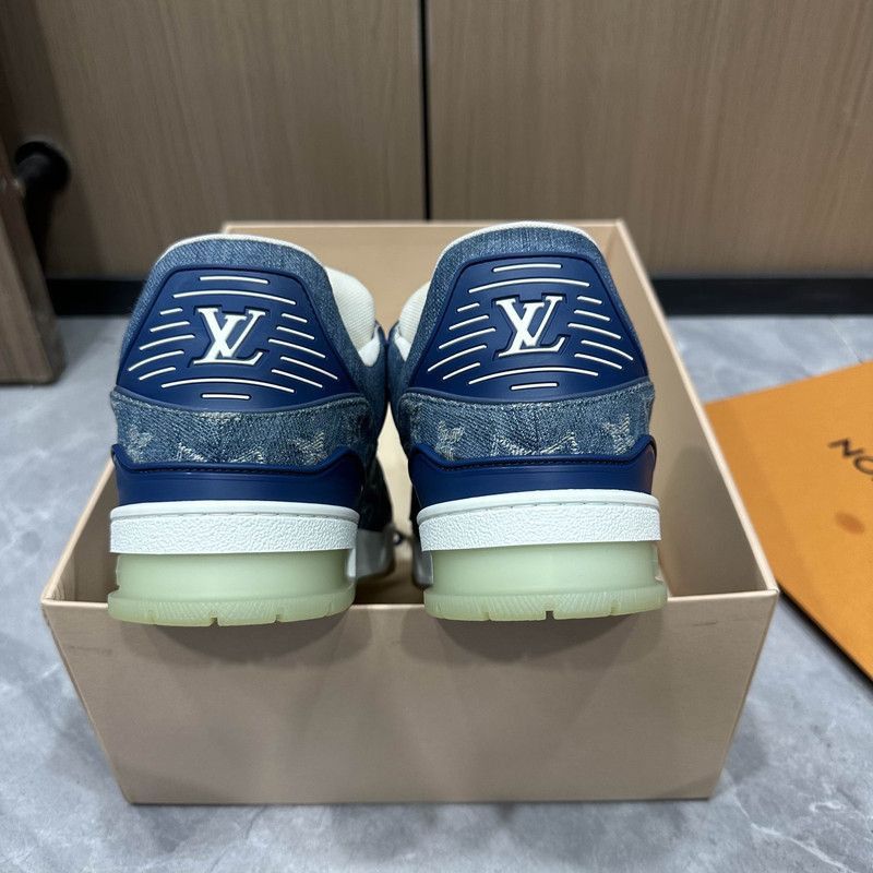 Louis Vuitton Louis Vuitton Blue Denim Low-Top Sneakers -2508 Size US 9.5 / IT 39.5 - 3 Thumbnail