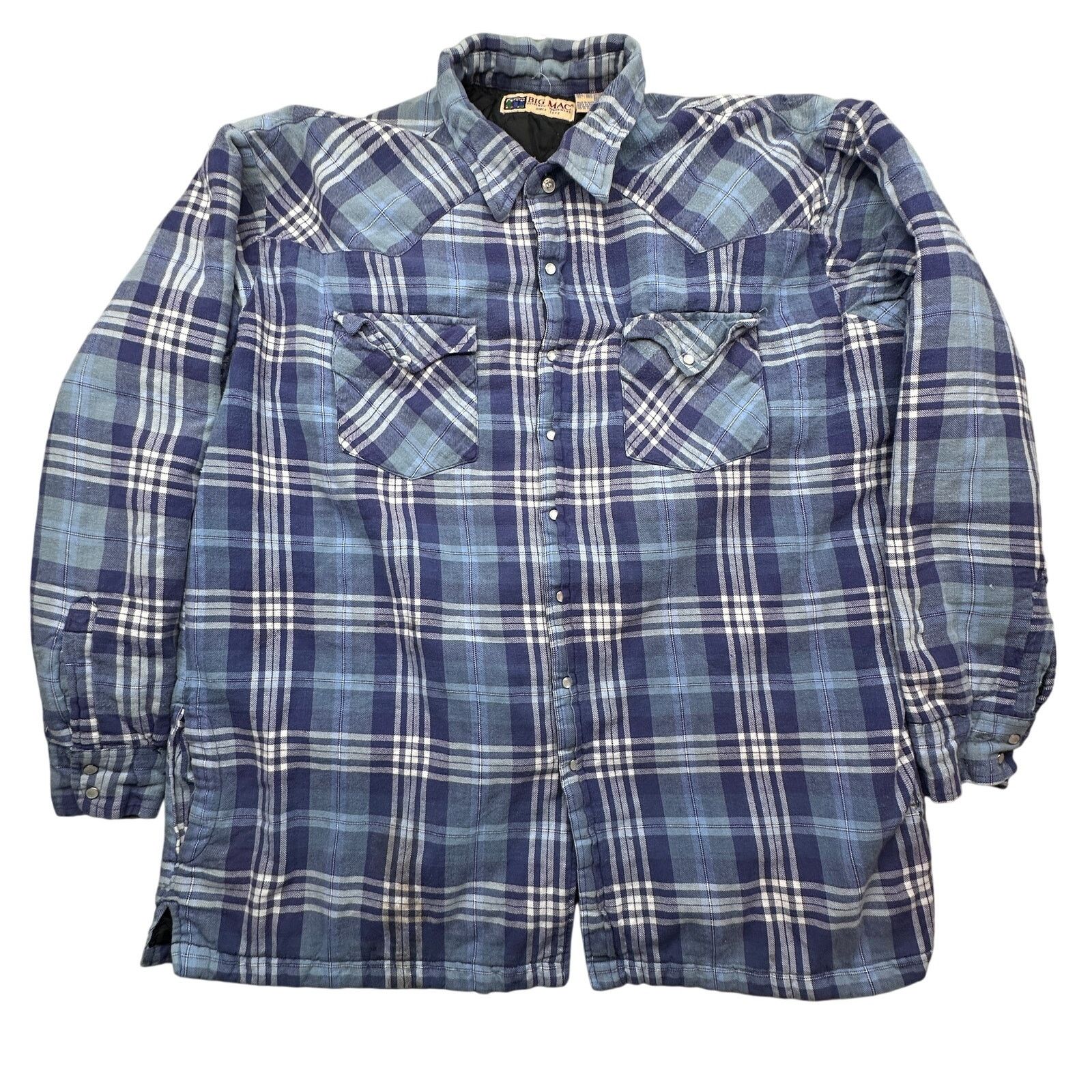 Big Mac VTG Big Mac Flannel Quilt Lined Pearl Snap Shirt Mens 2XLT Size US XXL / EU 58 / 5 - 1 Thumbnail