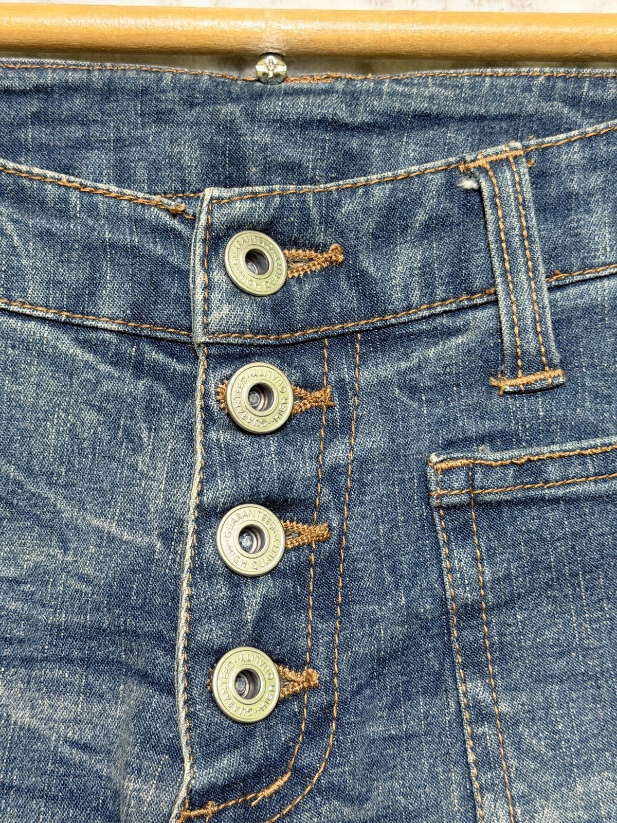 Vintage Japanese Button Fly Bell Bottom Smoke Stretch Women Jeans Size US 28 / EU 44 - 8 Thumbnail