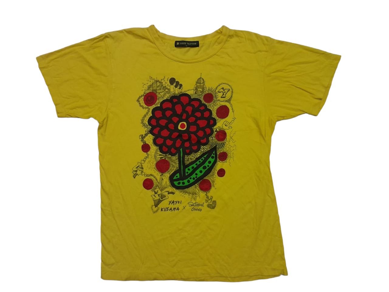 image of Yayoi Kusama X Satoshi Ohno Collabs Shirt (F59) in Yellow, Men's (Size Medium)