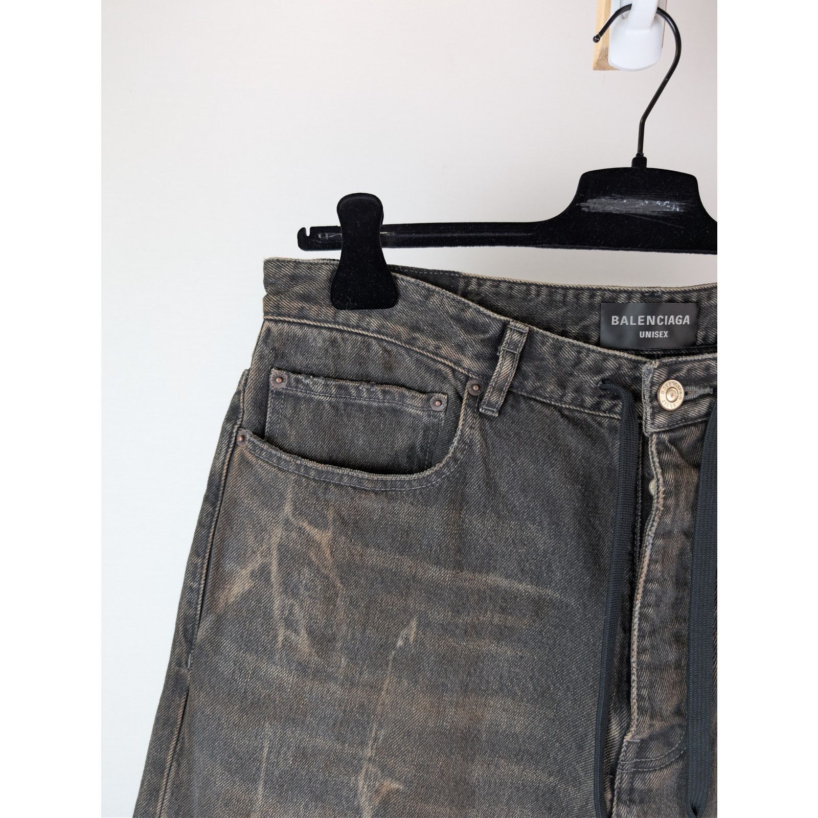 Balenciaga o1rshd1 34-36 Organic Japanese Oversized Denim Baggy Pants Size US 26 / EU 42 - 6 Thumbnail