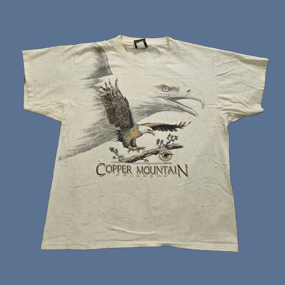 Vintage VINTAGE San Segal T-Shirt Shirt Graphic Print Bald Eagle Double-Sided Gray Cotton Large Mens 90s Nature Animals Crew Neck Short Sleeve Size US L / EU 52-54 / 3 - 1 Thumbnail