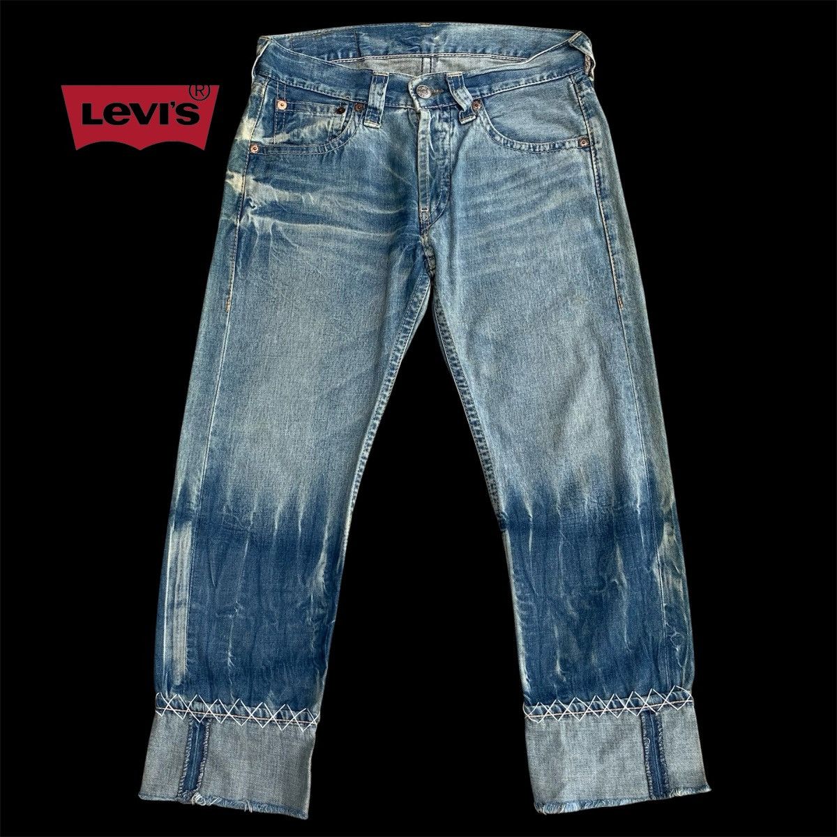 Japanese Brand Vintage Levis 901 Rework Cropped Custom Denim Pants W32 Size US 32 / EU 48 - 1 Thumbnail
