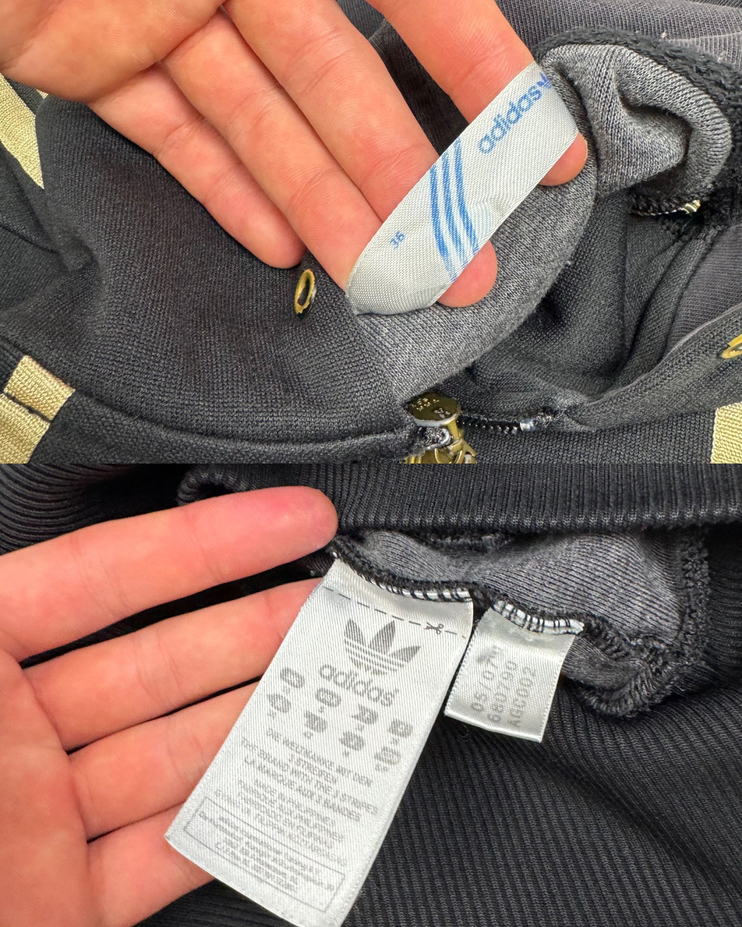 Adidas Adidas Women's Black Gold 3-Stripes Full Zip Hoodie Small Size S / US 4 / IT 40 - 2 Thumbnail