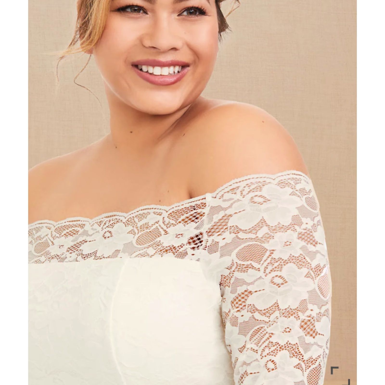 Torrid Torrid Ivory Lace Bodycon Dress-Size 18 Midi Off the Shoulder 3/4 Sleeve Formal Plus Size Womens Size XXL / US 16-18 / IT 52-54 - 3 Thumbnail