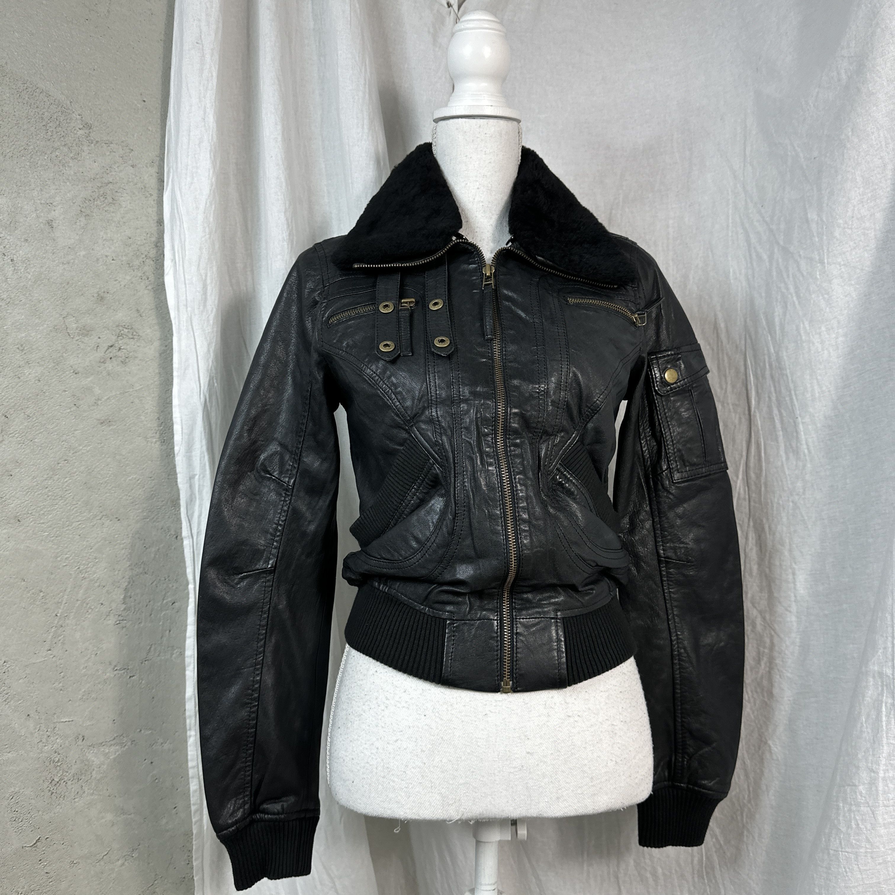 Vintage Vintage Avant Garde Leather Jacket Size US XS / EU 42 / 0 - 9 Thumbnail