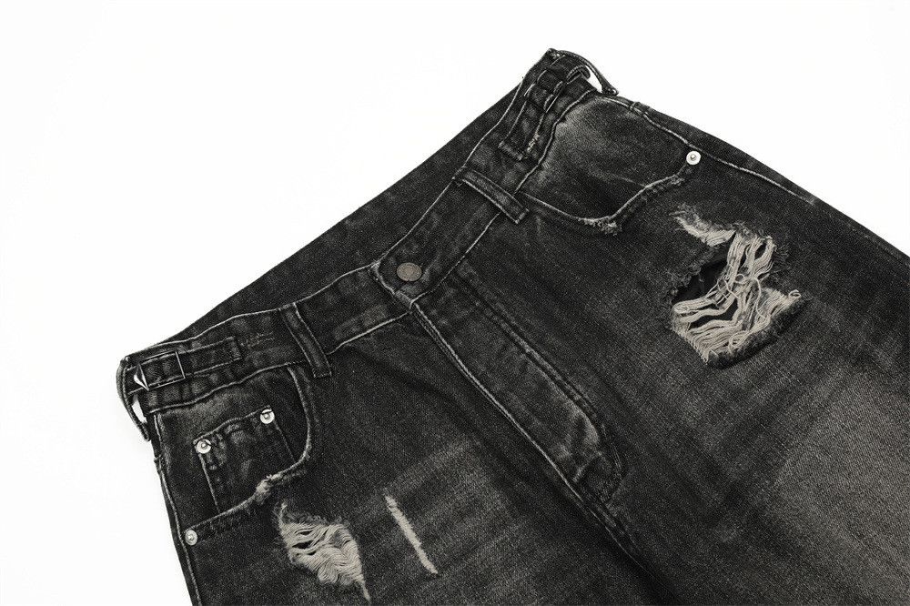 Japanese Brand × Jean Heavy distressed men's retro washed straight ripped jeans Size US 32 / EU 48 - 3 Thumbnail